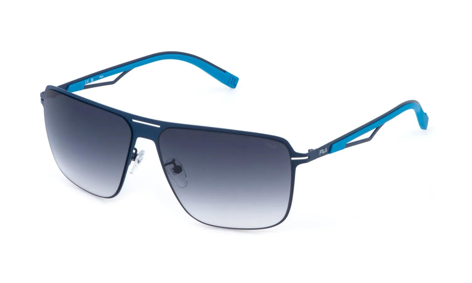 Fila SFI898 01HL Occhiali da sole Metallo Blu Blu Squadrata Normale Sfumato - immagine 1