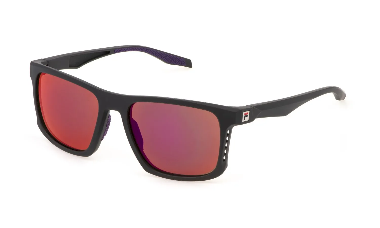Fila SFI894 AAUX Occhiali da sole Iniettato Grigio Marrone Geometrica Idrorepellente Specchiato - immagine 1