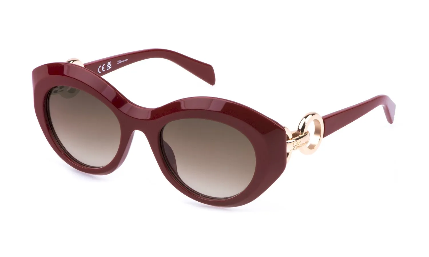 Blumarine SBM869 0U17 Occhiali da sole Acetato Rosso Marrone Farfalla Normale Sfumato - immagine 1
