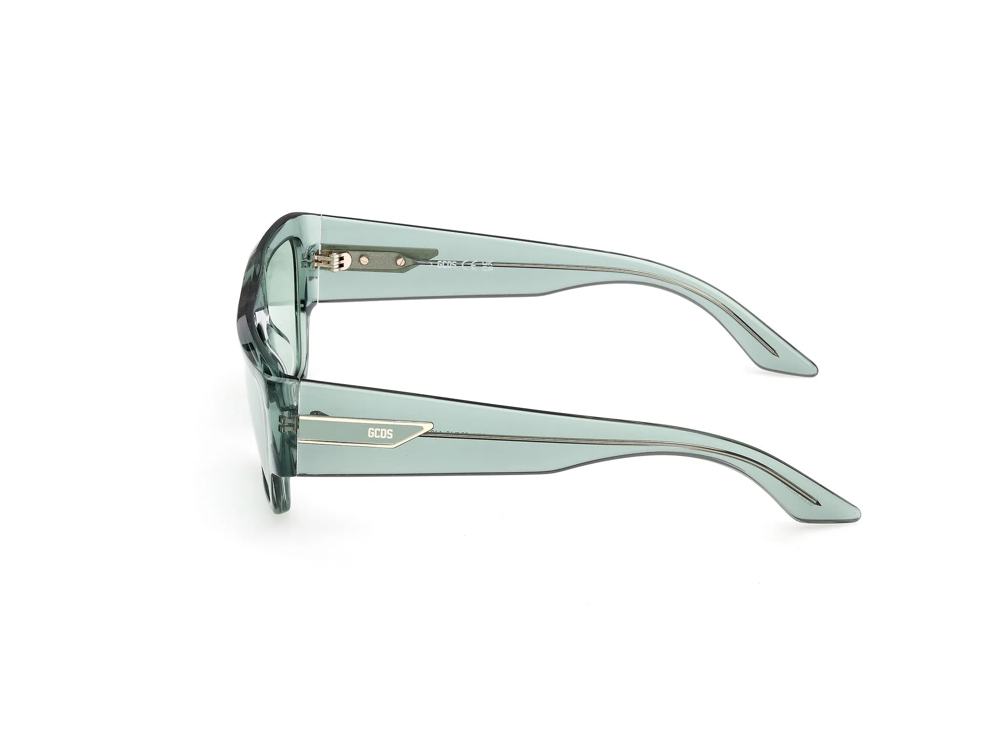 GCDS GD0064 93N Occhiali da sole Acetato Verde Verde Geometrica Normale - immagine 3