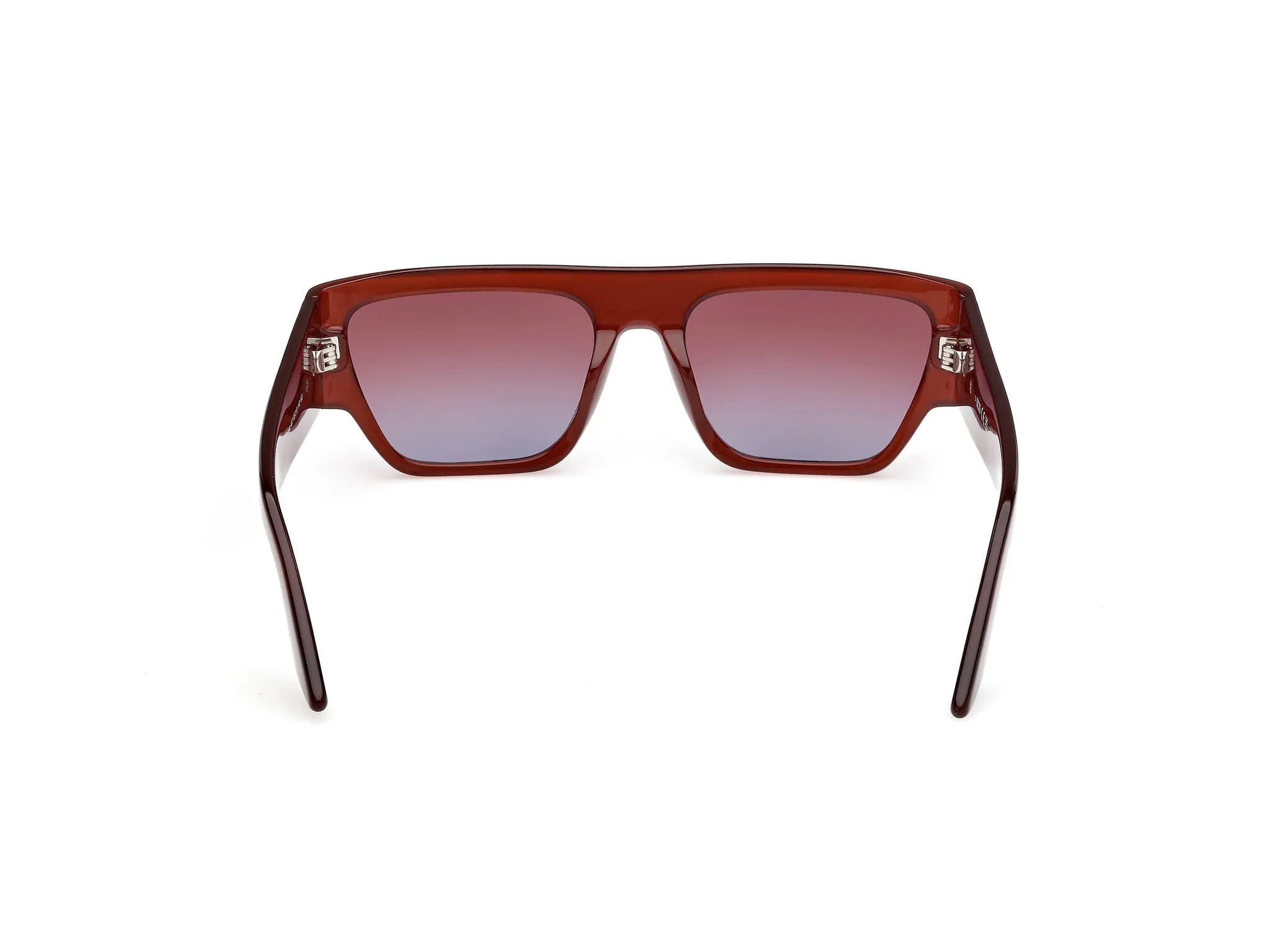 GCDS GD0064 48T Occhiali da sole Acetato Marrone Bordeaux Geometrica Normale Sfumato - immagine 4