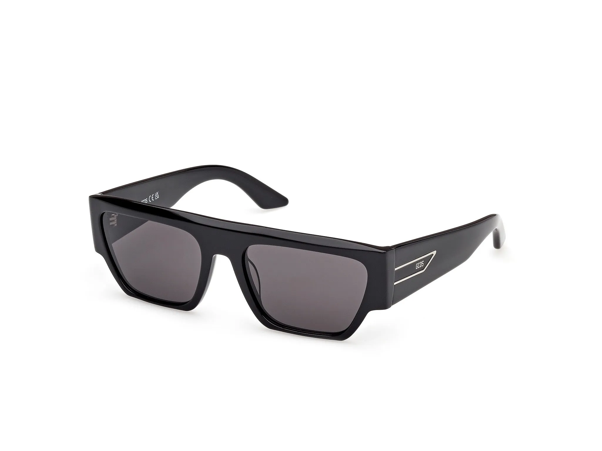 GCDS GD0064 01A Occhiali da sole Acetato Nero Fumo Geometrica Normale - immagine 1