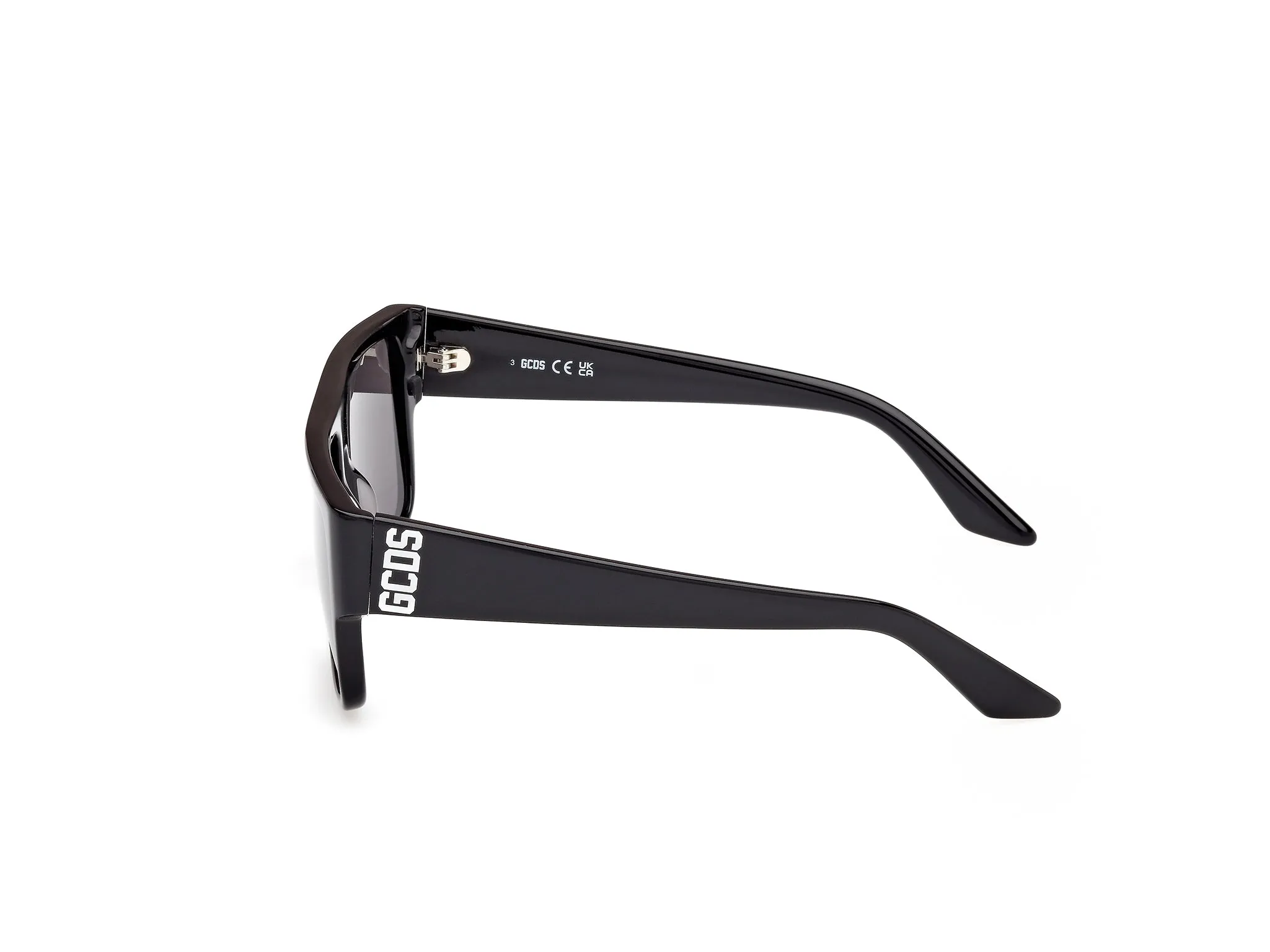 GCDS GD0063 01A Occhiali da sole Acetato Nero Fumo Geometrica Normale - immagine 3