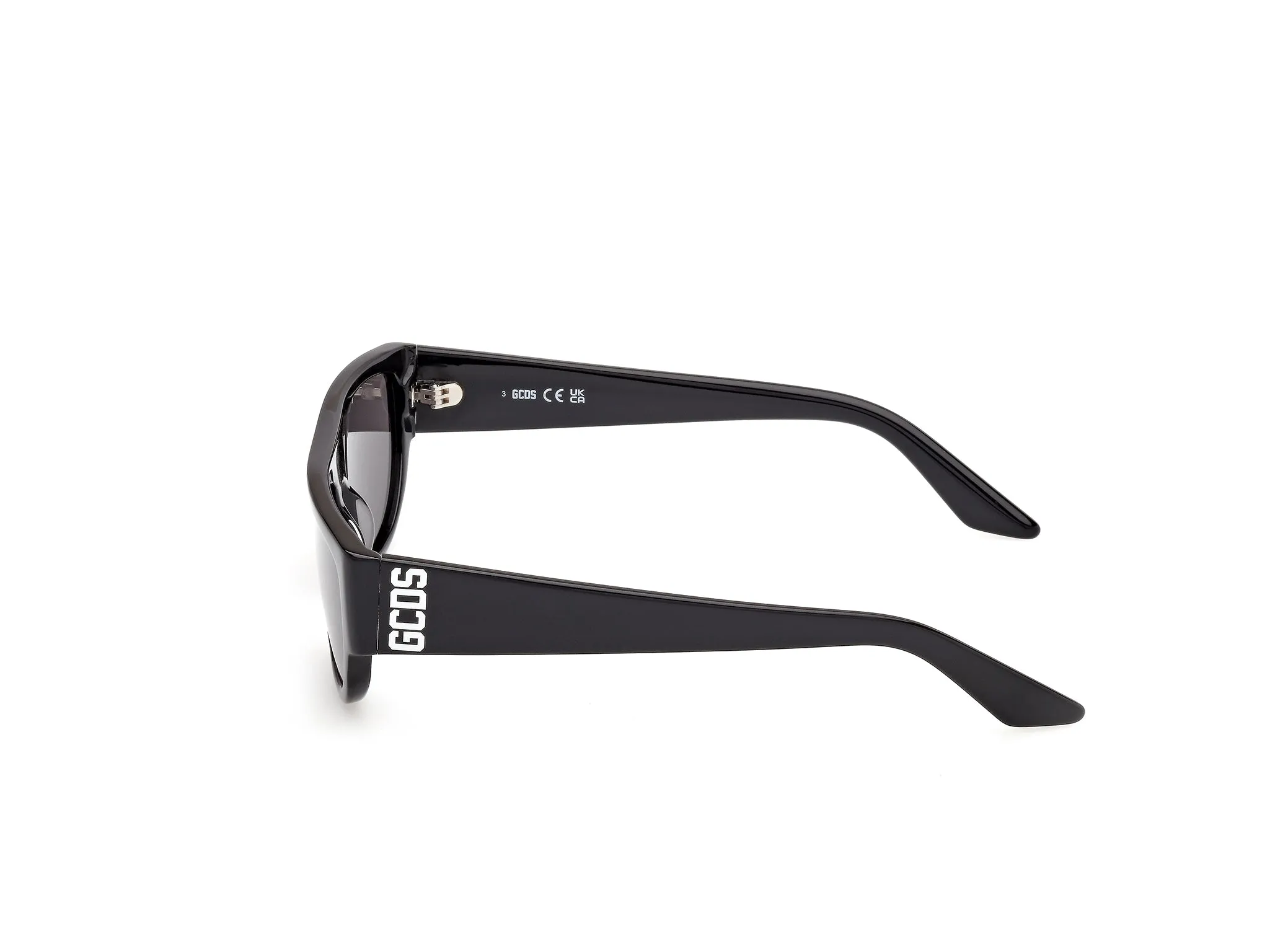 GCDS GD0062 01A Occhiali da sole Acetato Nero Fumo Geometrica Normale - immagine 3