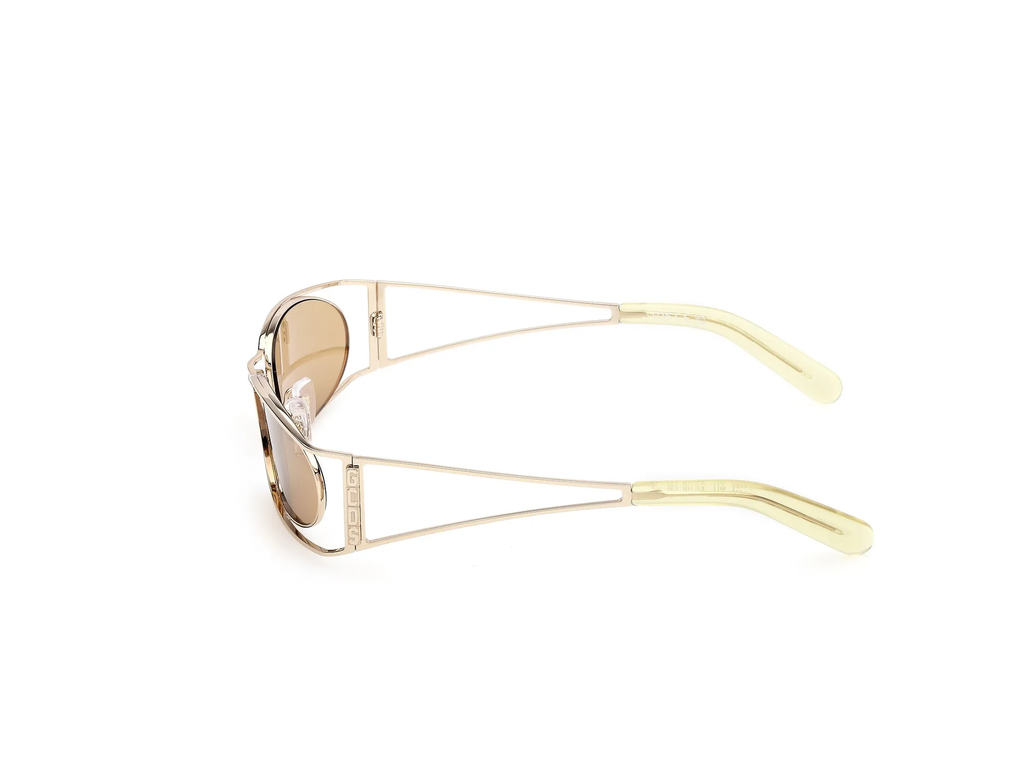 GCDS GD0060 32J Occhiali da sole Metallo Oro Giallo Geometrica Normale - immagine 3