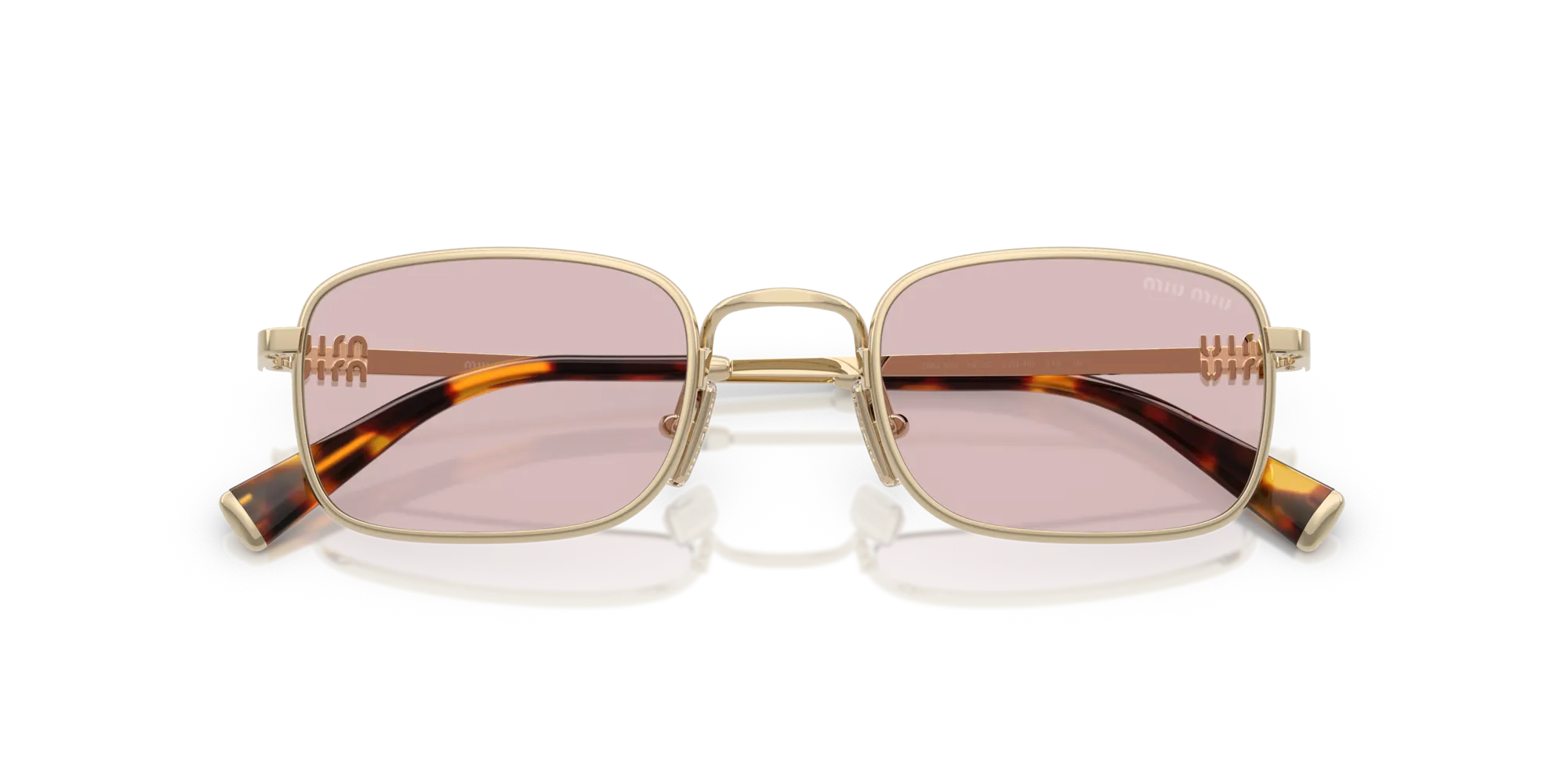 Miu Miu MU A53S ZVN4I0 Occhiali da sole Metallo Oro Rosa Squadrata Normale - immagine 2