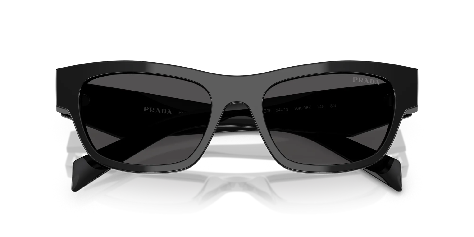 Prada PR B09S 16K08Z Occhiali da sole Acetato Nero Grigio Farfalla Normale - immagine 2