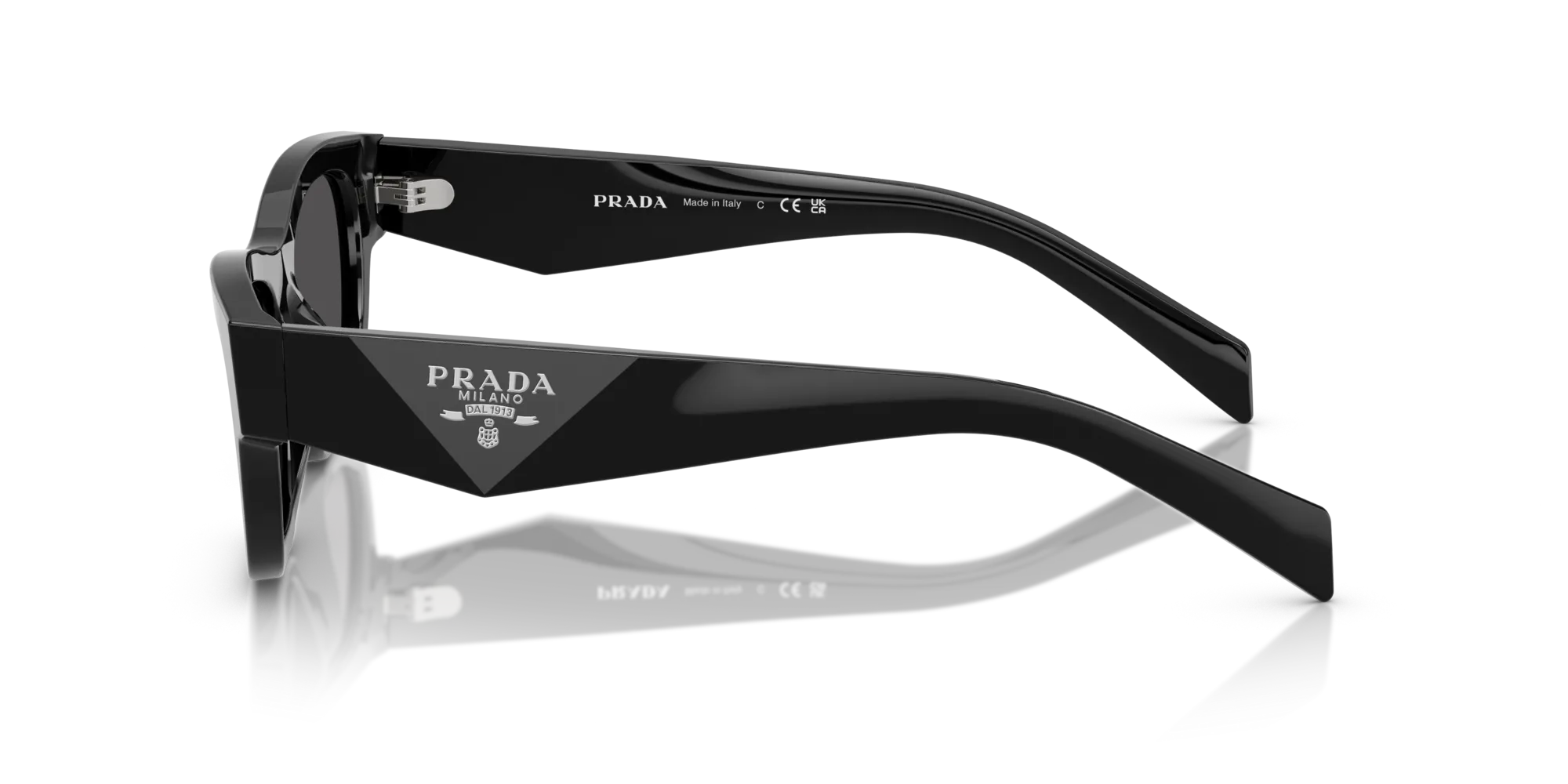 Prada PR B09S 16K08Z Occhiali da sole Acetato Nero Grigio Farfalla Normale - immagine 4