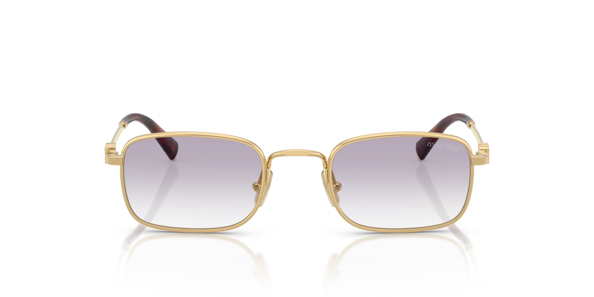 Miu Miu MU A53S 5AK04O Occhiali da sole Metallo Oro Grigio Squadrata Normale Sfumato - immagine 3