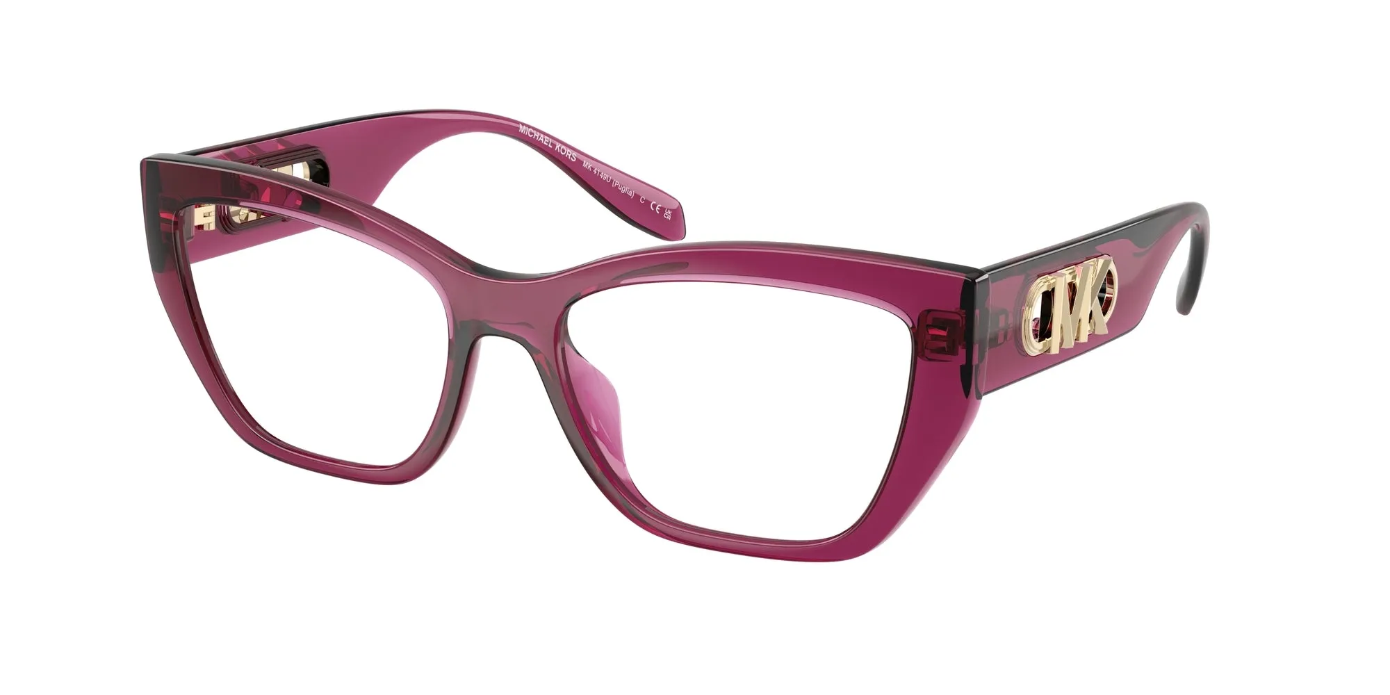 Michael Kors MK4149U PUGLIA 4020 Montature da vista Iniettato Rosa Trasparente Squadrata Normale - immagine 1