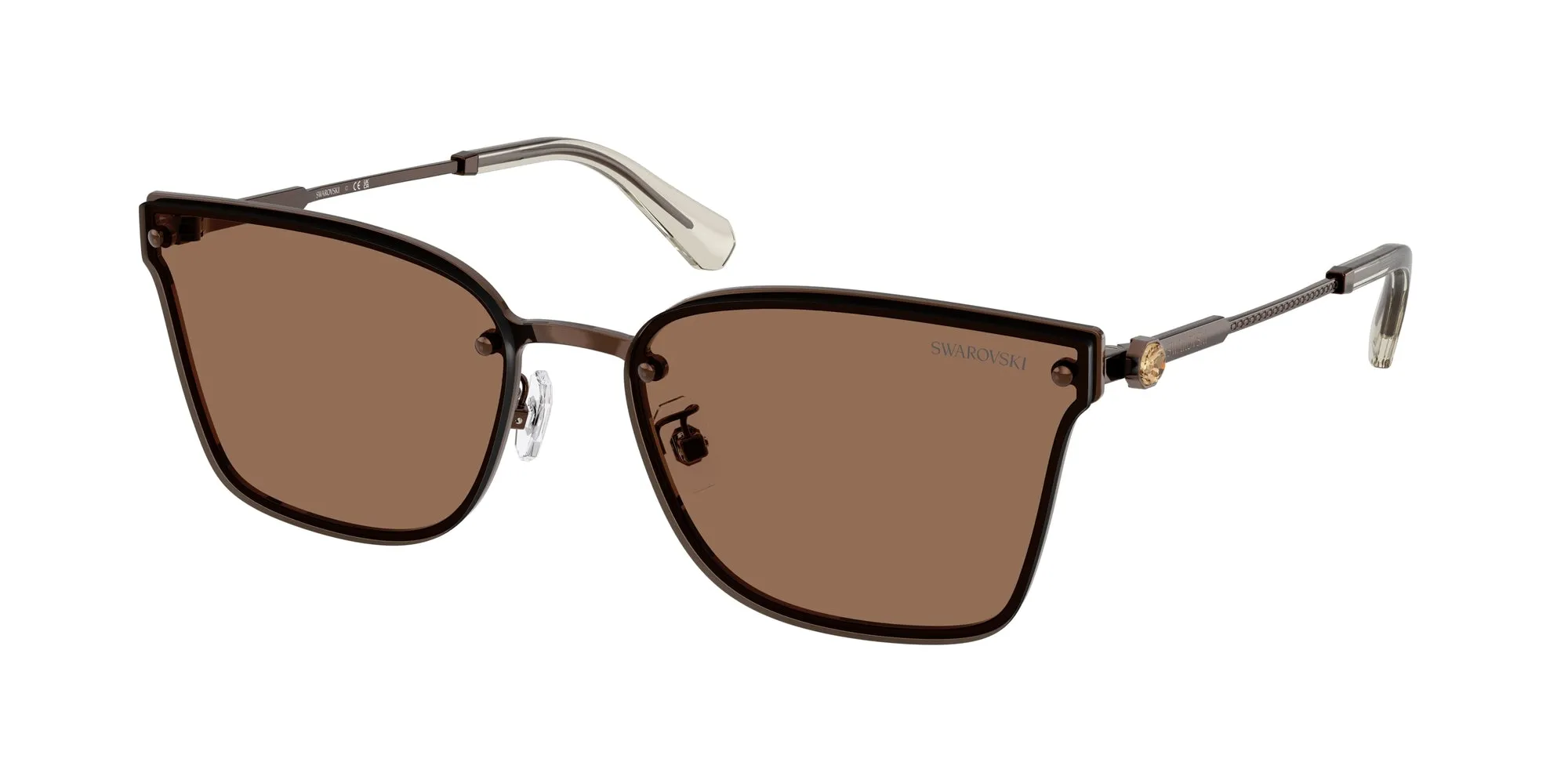 Swarovski SK7036D 400273 Occhiali da sole Metallo Marrone Marrone Geometrica Normale - immagine 1