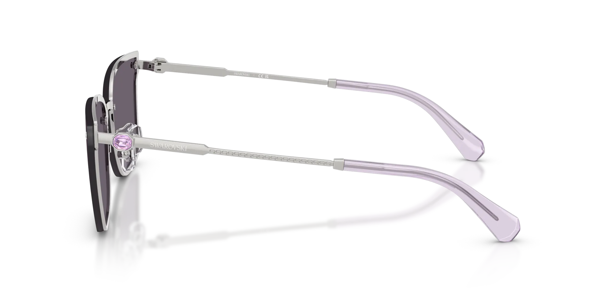Swarovski SK7036D 40011A Occhiali da sole Metallo Argento Viola Geometrica Normale - immagine 4