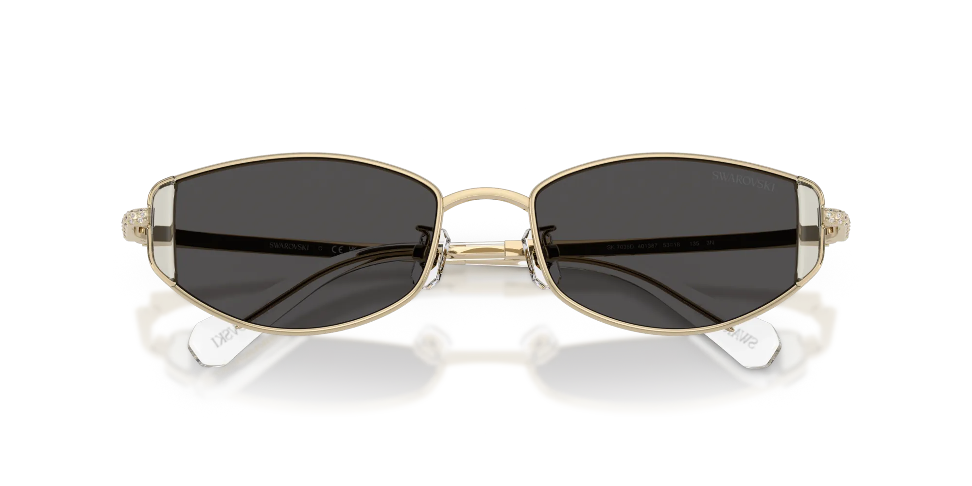 Swarovski SK7035D 401387 Occhiali da sole Metallo Oro Grigio Rotonda Normale - immagine 2