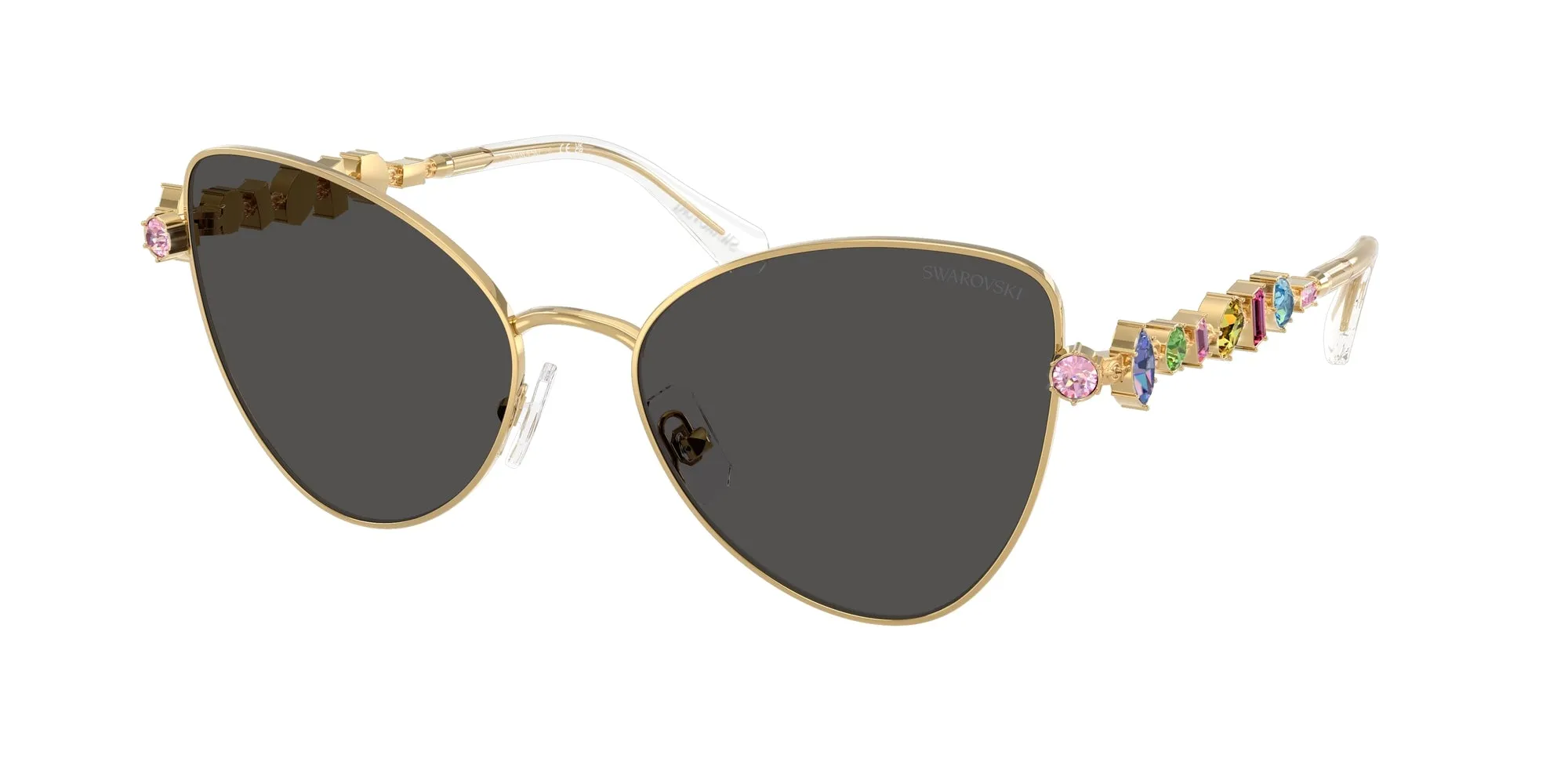 Swarovski SK7034 404M87 Occhiali da sole Metallo Oro Grigio Farfalla Normale - immagine 1