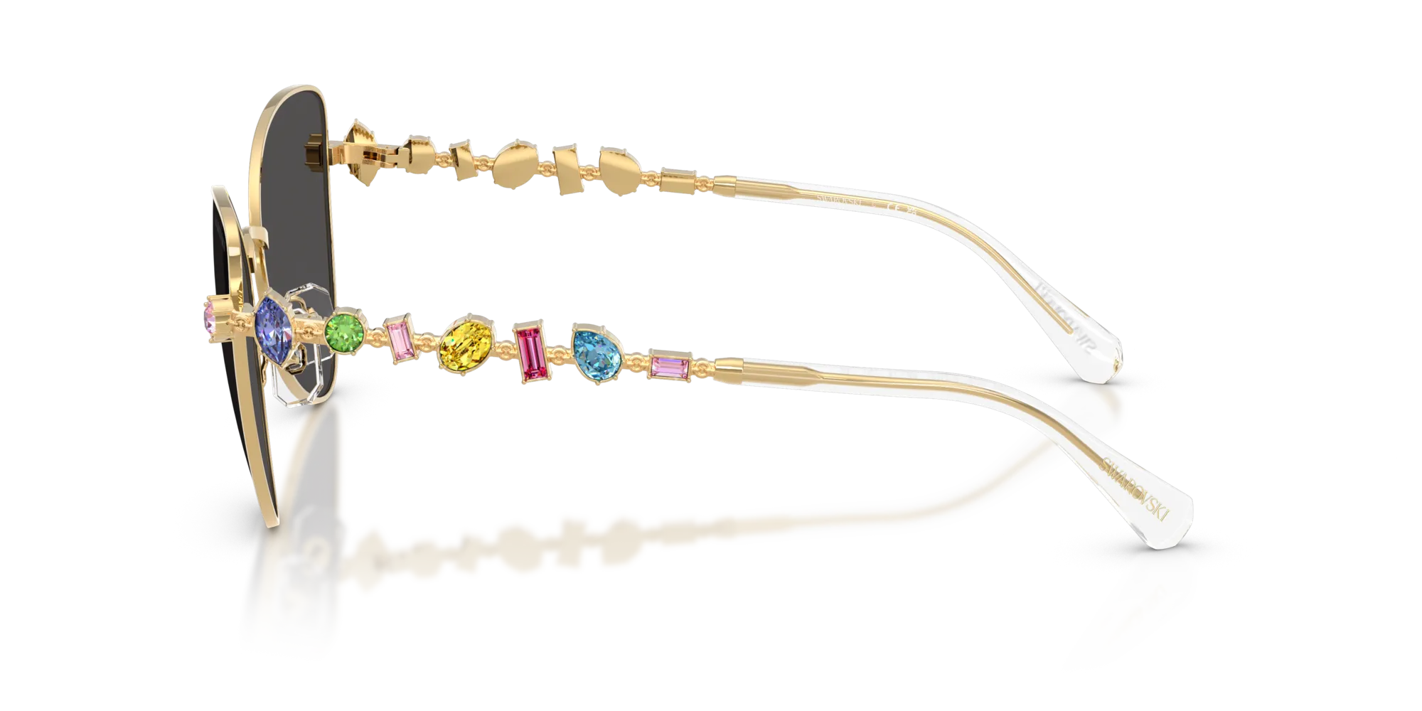 Swarovski SK7034 404M87 Occhiali da sole Metallo Oro Grigio Farfalla Normale - immagine 4