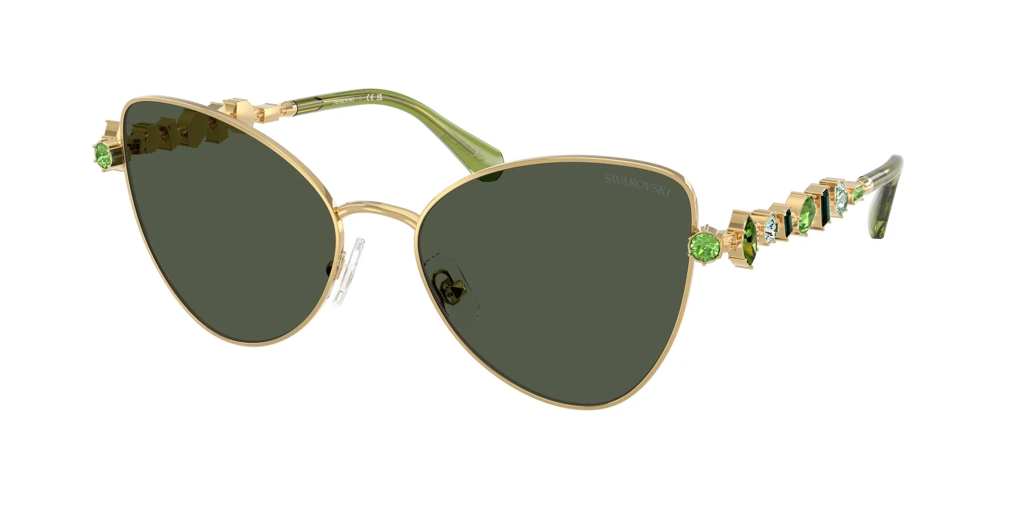 Swarovski SK7034 404G82 Occhiali da sole Metallo Oro Verde Farfalla Normale - immagine 1