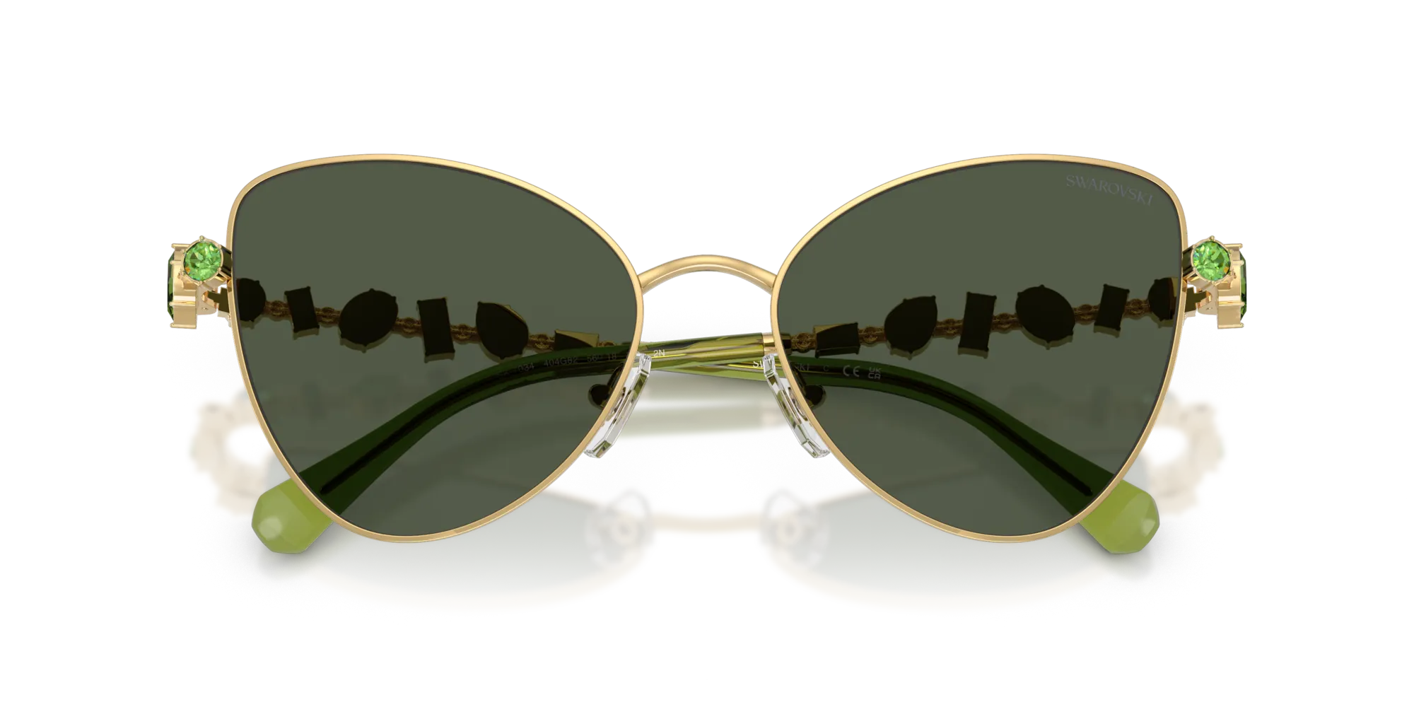 Swarovski SK7034 404G82 Occhiali da sole Metallo Oro Verde Farfalla Normale - immagine 2