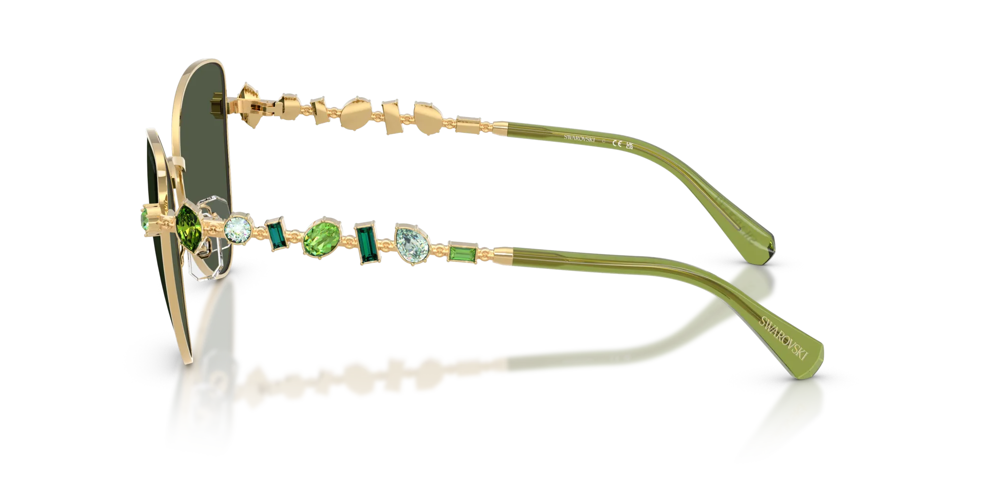 Swarovski SK7034 404G82 Occhiali da sole Metallo Oro Verde Farfalla Normale - immagine 4