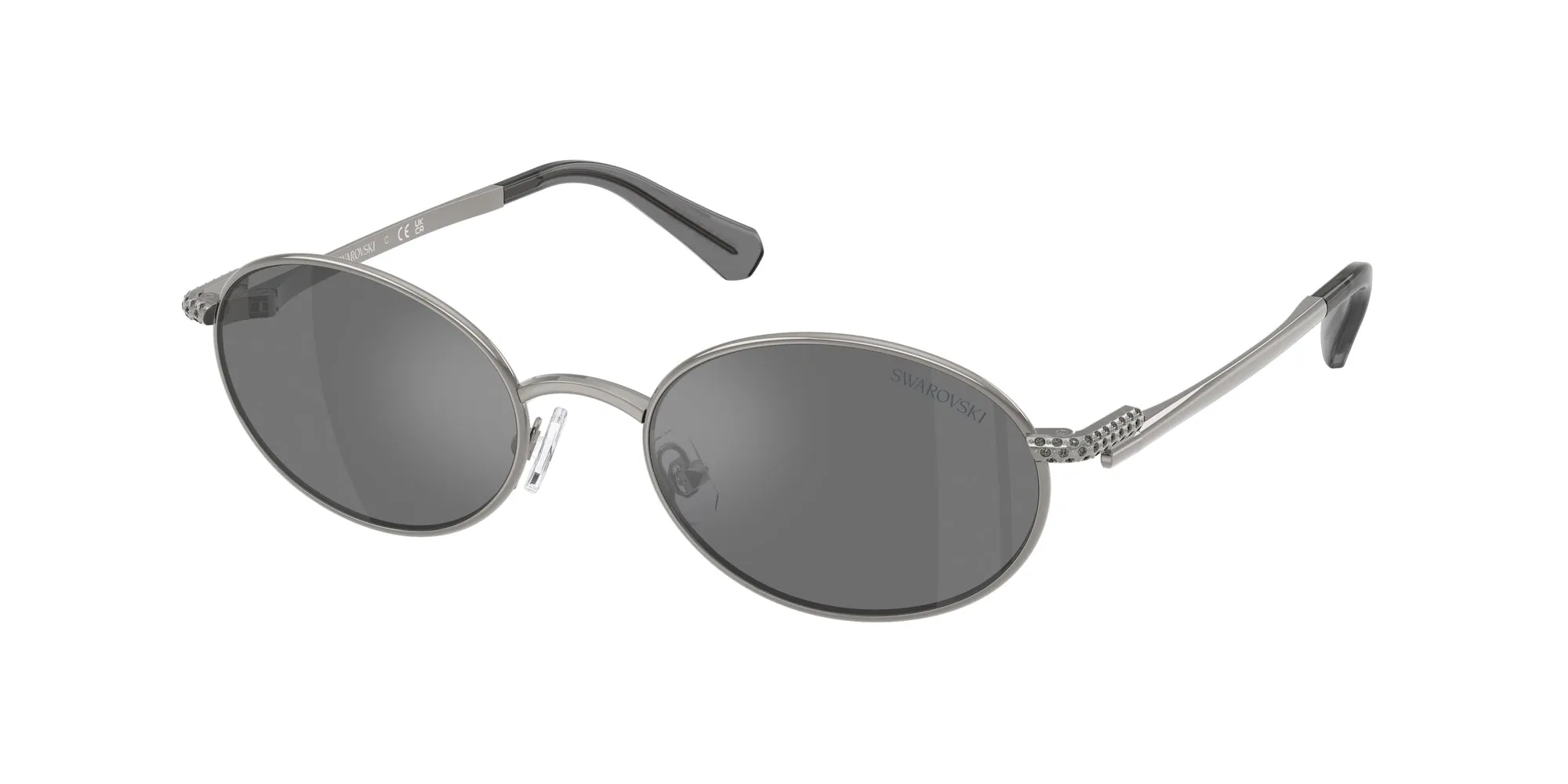 Swarovski SK7033 40096G Occhiali da sole Metallo Grigio Grigio Rotonda Specchiate - immagine 1