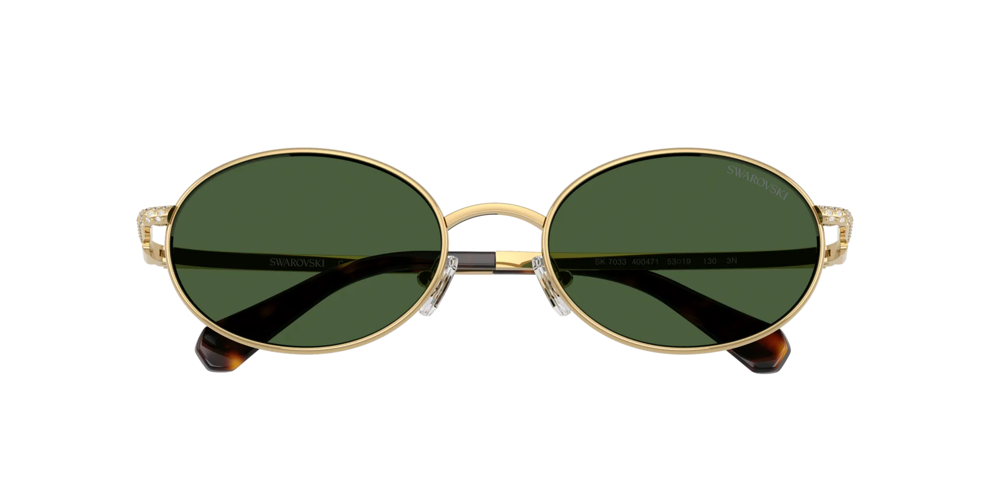 Swarovski SK7033 400471 Occhiali da sole Metallo Oro Verde Rotonda Normale - immagine 2