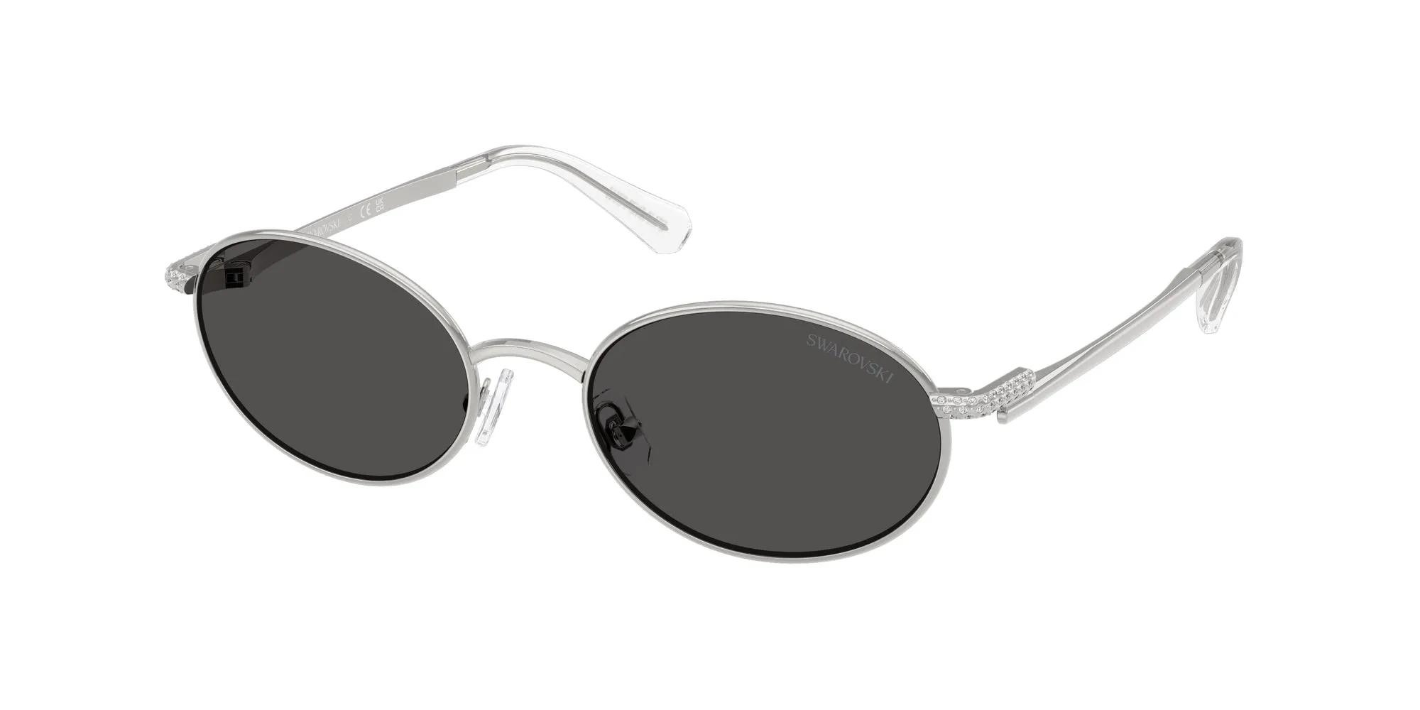 Swarovski SK7033 400187 Occhiali da sole Metallo Argento Grigio Rotonda Normale - immagine 1