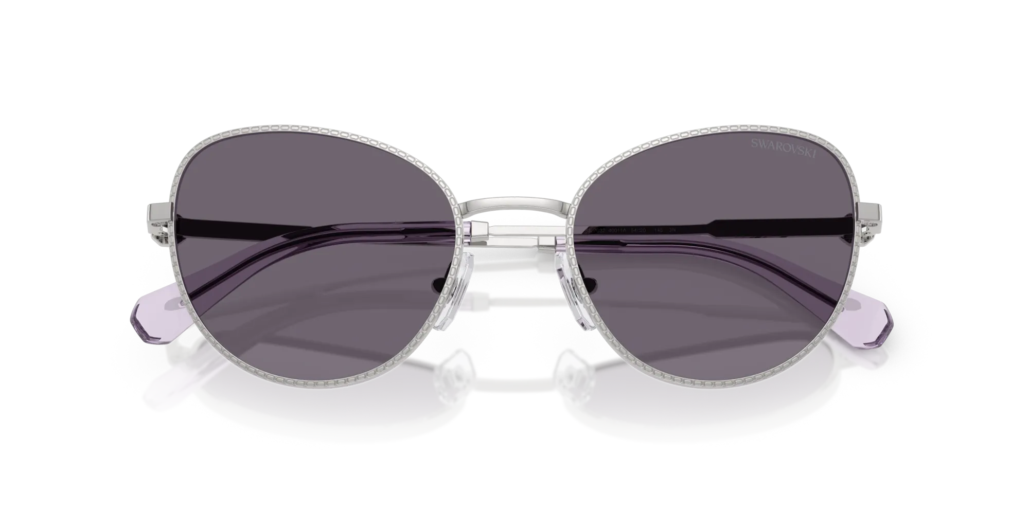 Swarovski SK7032 40011A Occhiali da sole Metallo Argento Viola Rotonda Normale - immagine 2