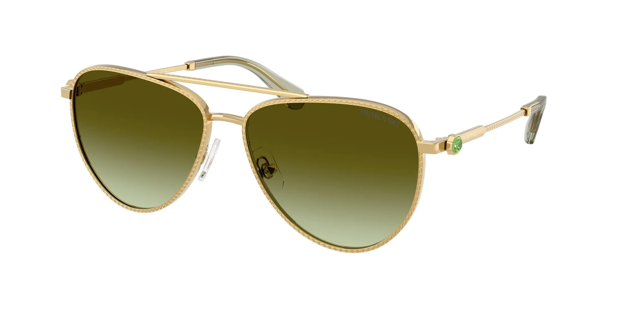Swarovski SK7031 4017E8 Occhiali da sole Metallo Oro Marrone Pilot Normale Sfumato - immagine 1