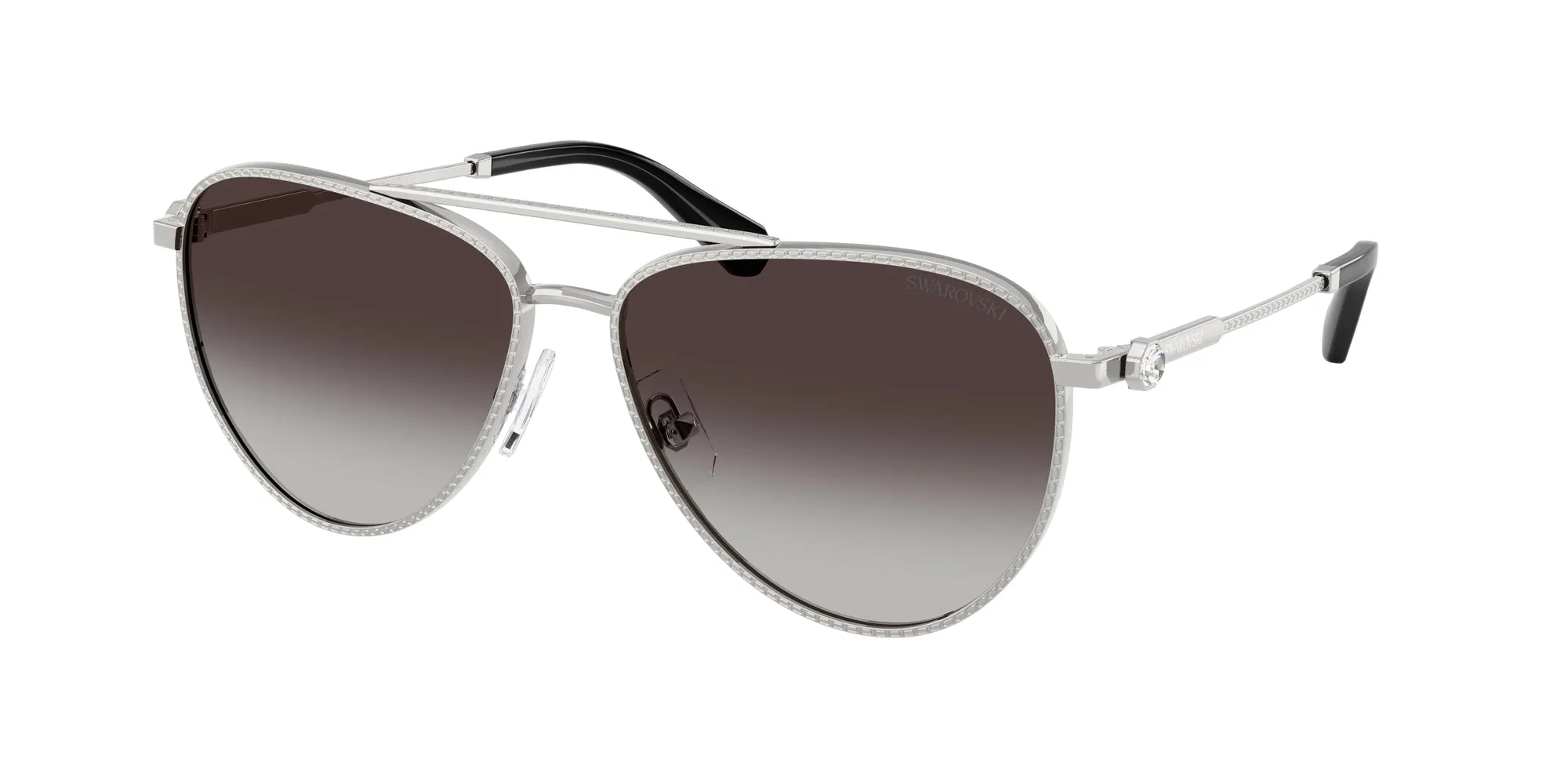 Swarovski SK7031 40018G Occhiali da sole Metallo Argento Grigio Pilot Normale Sfumato - immagine 1