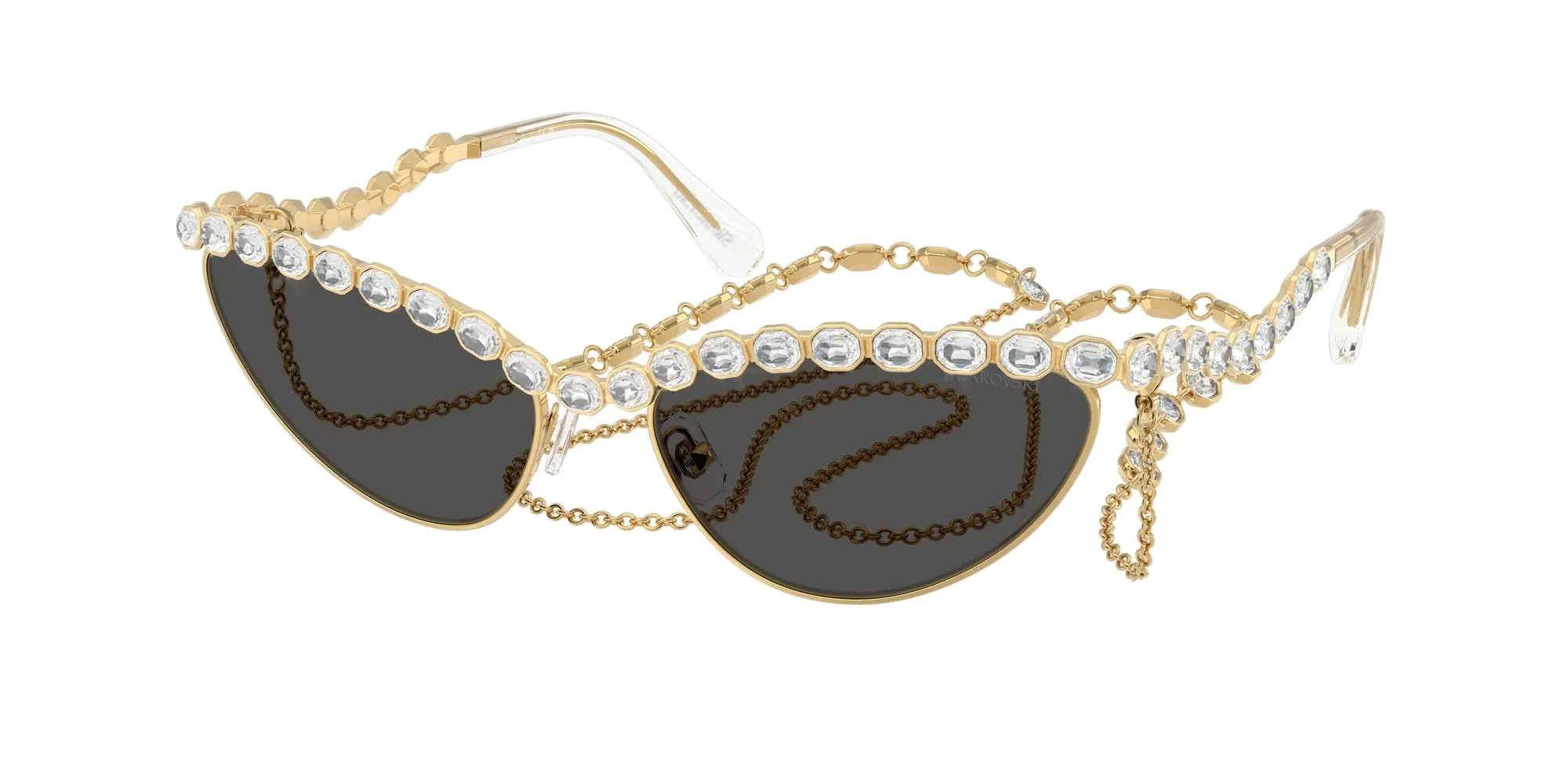 Swarovski SK7030 403987 Occhiali da sole Metallo Oro Grigio Cat Eye Normale - immagine 1