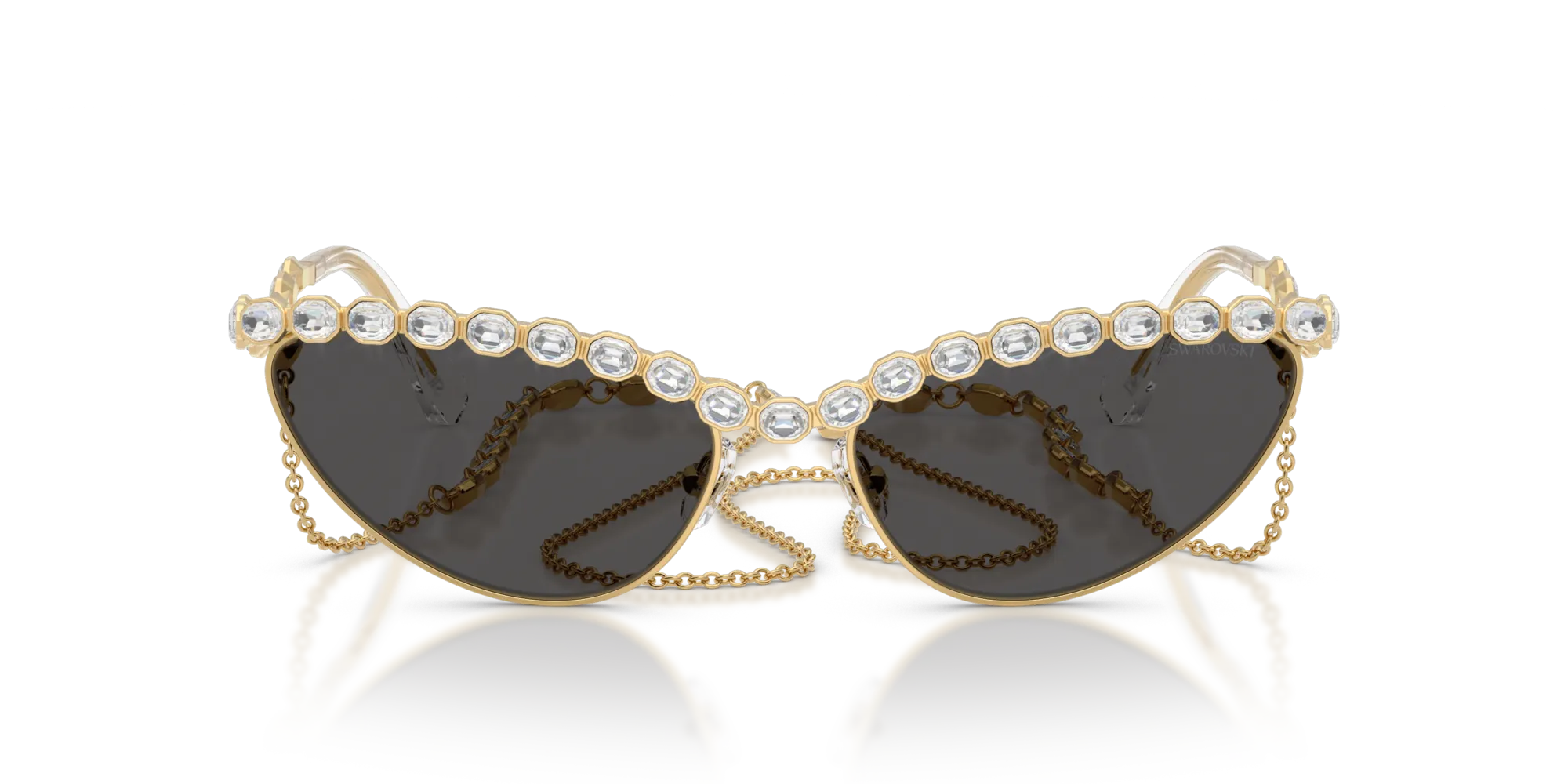 Swarovski SK7030 403987 Occhiali da sole Metallo Oro Grigio Cat Eye Normale - immagine 3