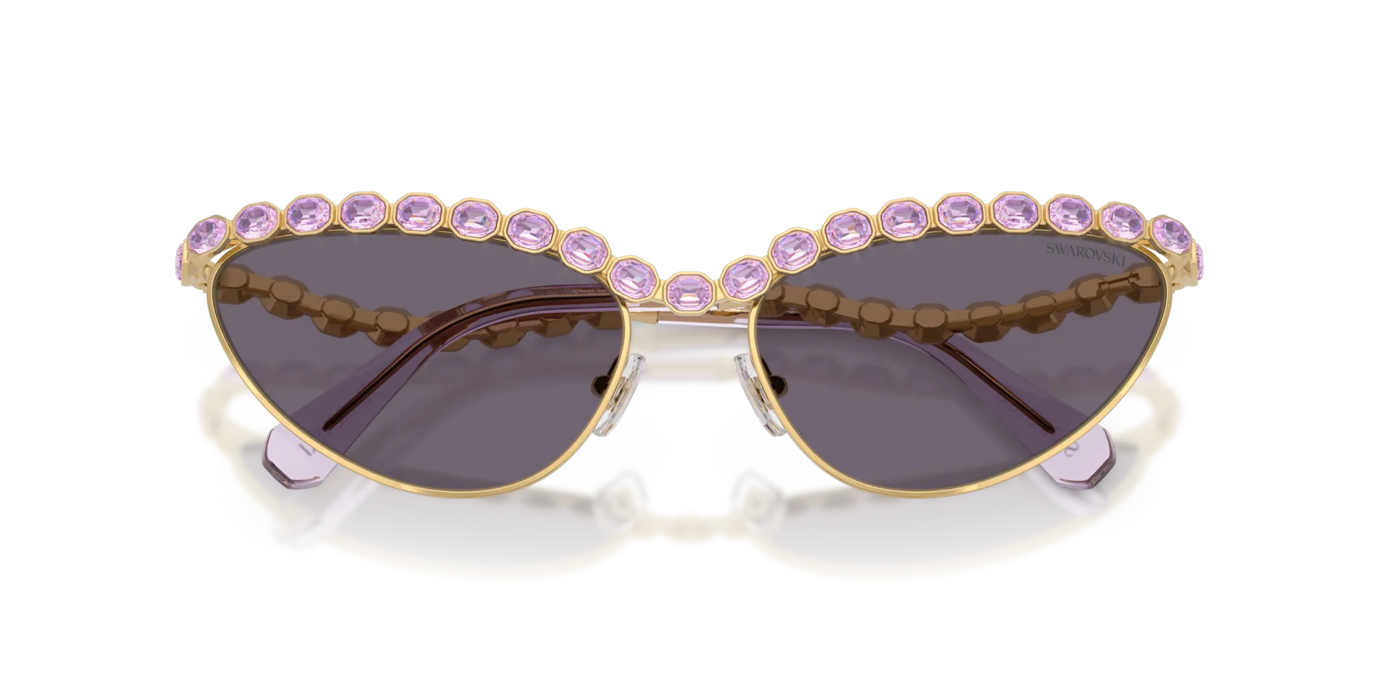 Swarovski SK7030 40361A Occhiali da sole Metallo Oro Viola Cat Eye Normale - immagine 2