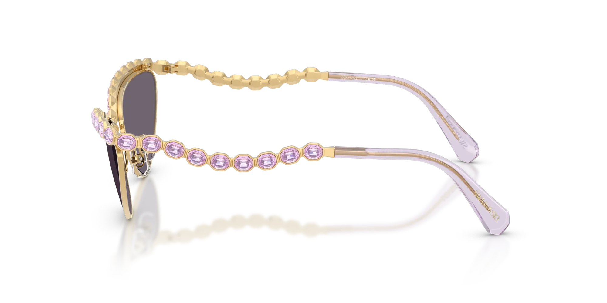 Swarovski SK7030 40361A Occhiali da sole Metallo Oro Viola Cat Eye Normale - immagine 4