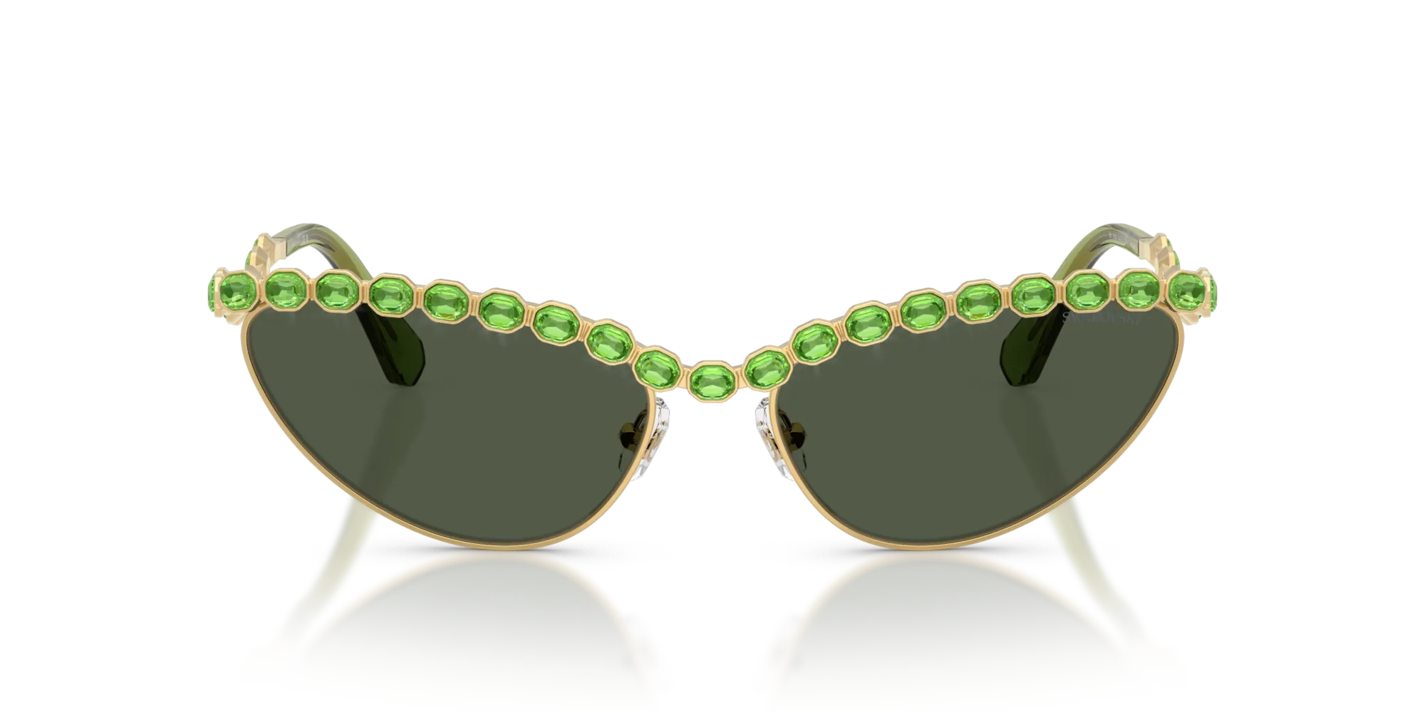 Swarovski SK7030 401782 Occhiali da sole Metallo Oro Verde Cat Eye Normale - immagine 3