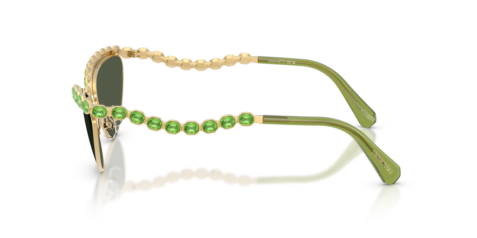 Swarovski SK7030 401782 Occhiali da sole Metallo Oro Verde Cat Eye Normale - immagine 4