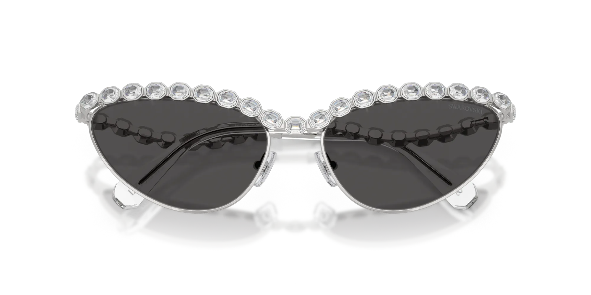 Swarovski SK7030 400187 Occhiali da sole Metallo Argento Grigio Cat Eye Normale - immagine 2