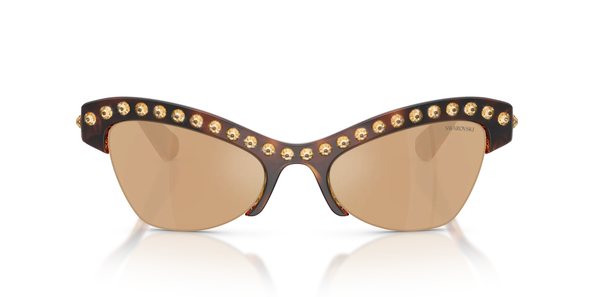 Swarovski SK6043 100271 Occhiali da sole Iniettato Tartaruga Marrone Farfalla Specchiate - immagine 3