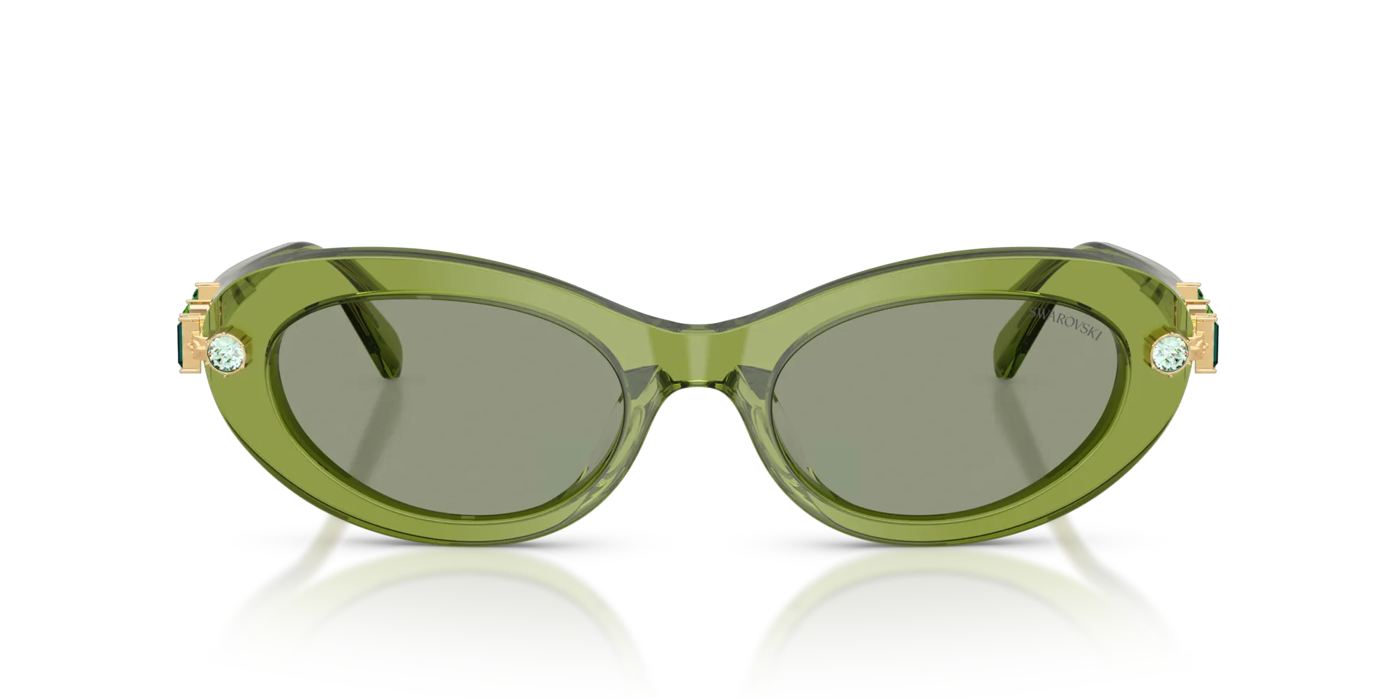 Swarovski SK6042 3002/2 Occhiali da sole Acetato Verde Verde Rotonda Normale - immagine 3