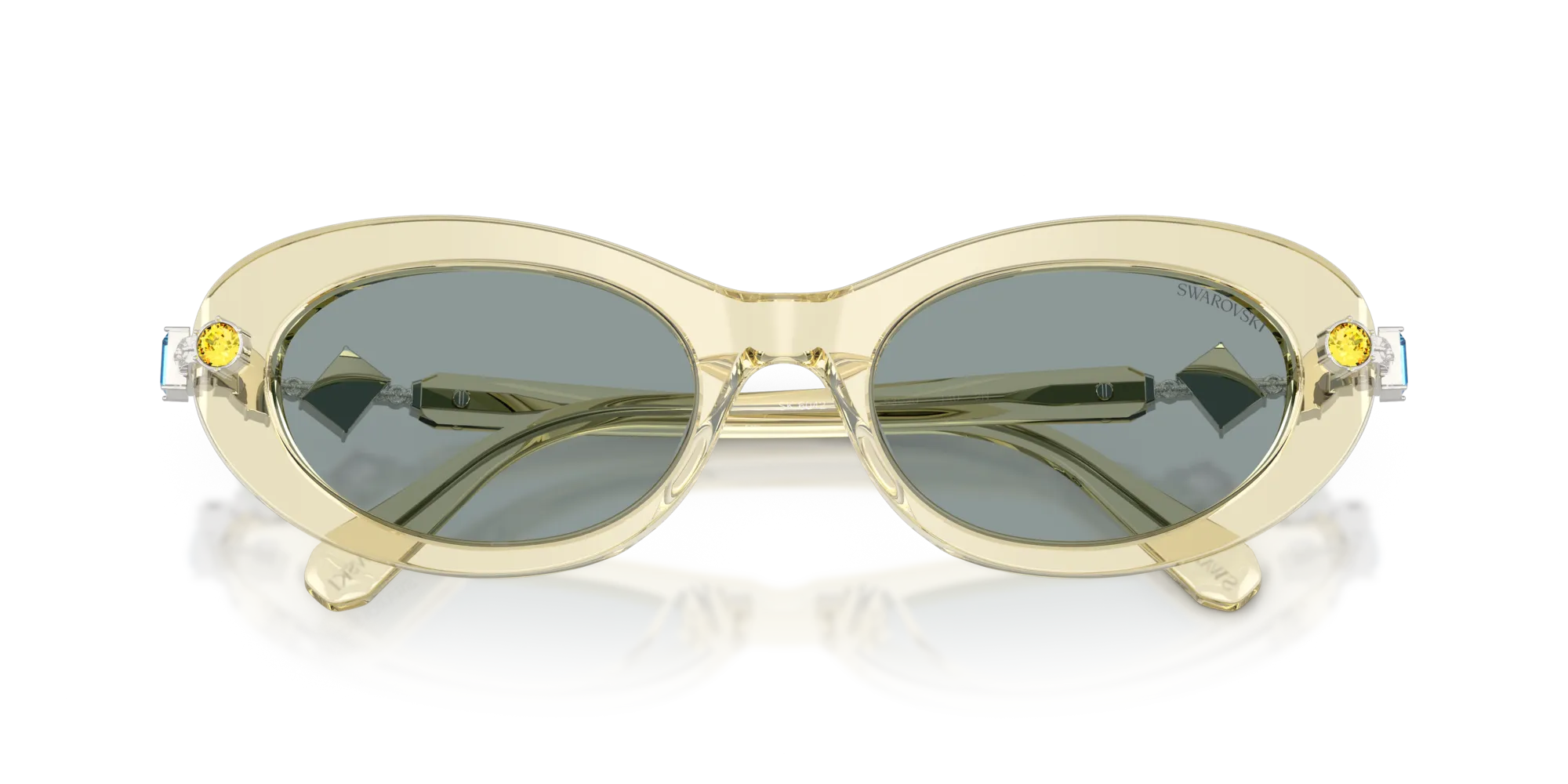 Swarovski SK6042 1080/1 Occhiali da sole Acetato Giallo Grigio Rotonda Normale - immagine 2