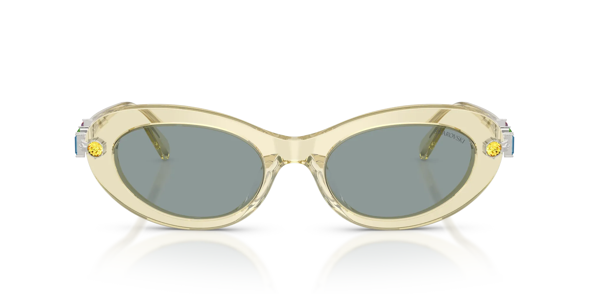 Swarovski SK6042 1080/1 Occhiali da sole Acetato Giallo Grigio Rotonda Normale - immagine 3