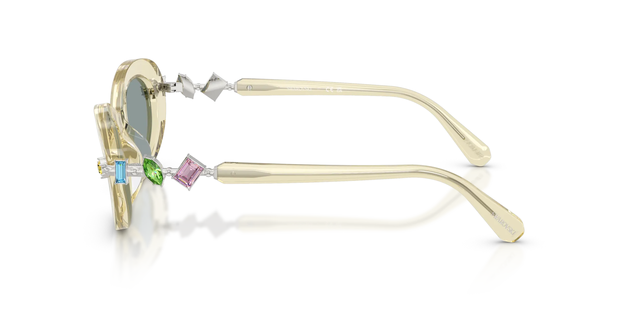 Swarovski SK6042 1080/1 Occhiali da sole Acetato Giallo Grigio Rotonda Normale - immagine 4