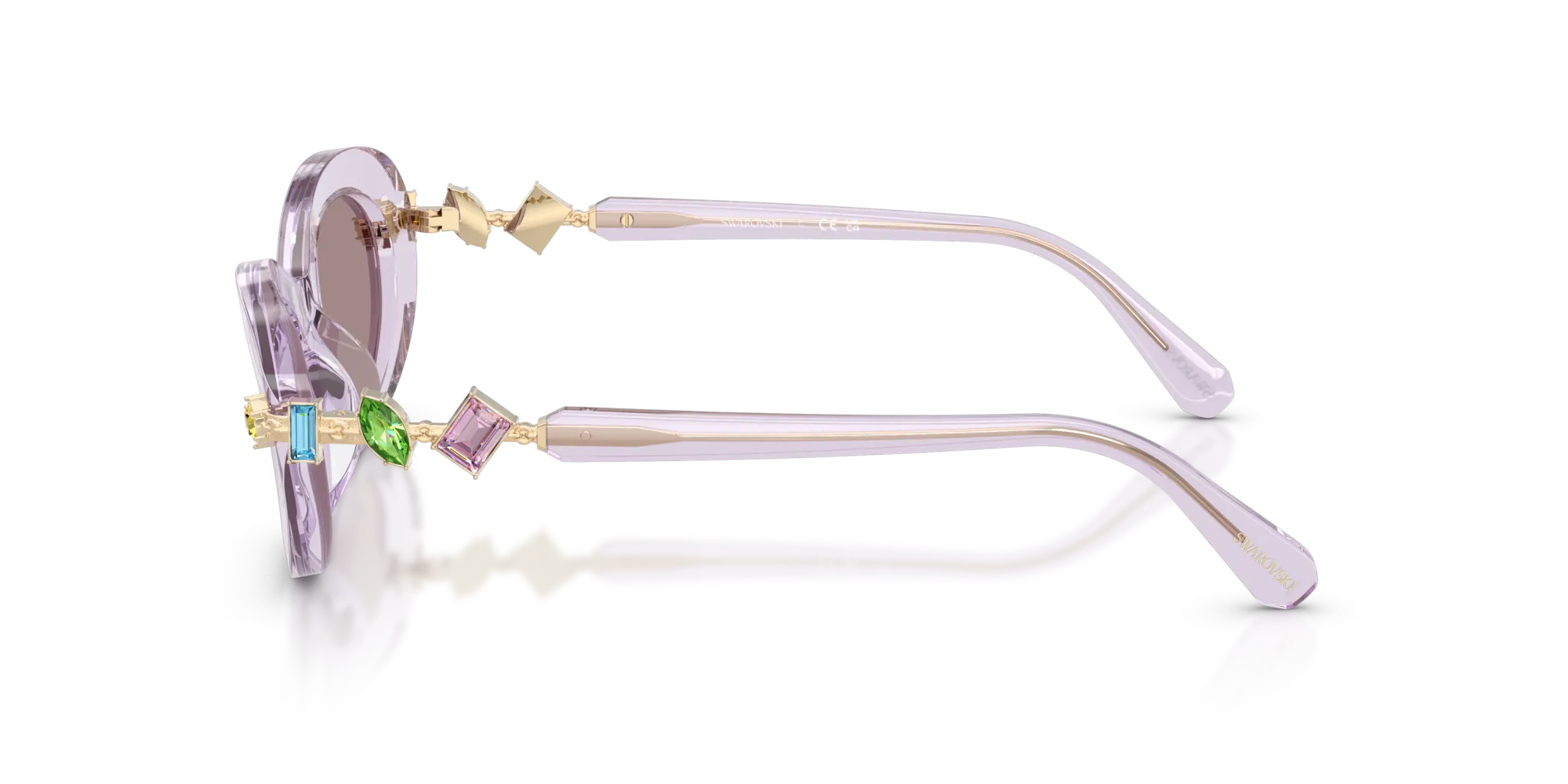 Swarovski SK6042 1079LA Occhiali da sole Acetato Viola Viola Rotonda Normale - immagine 4
