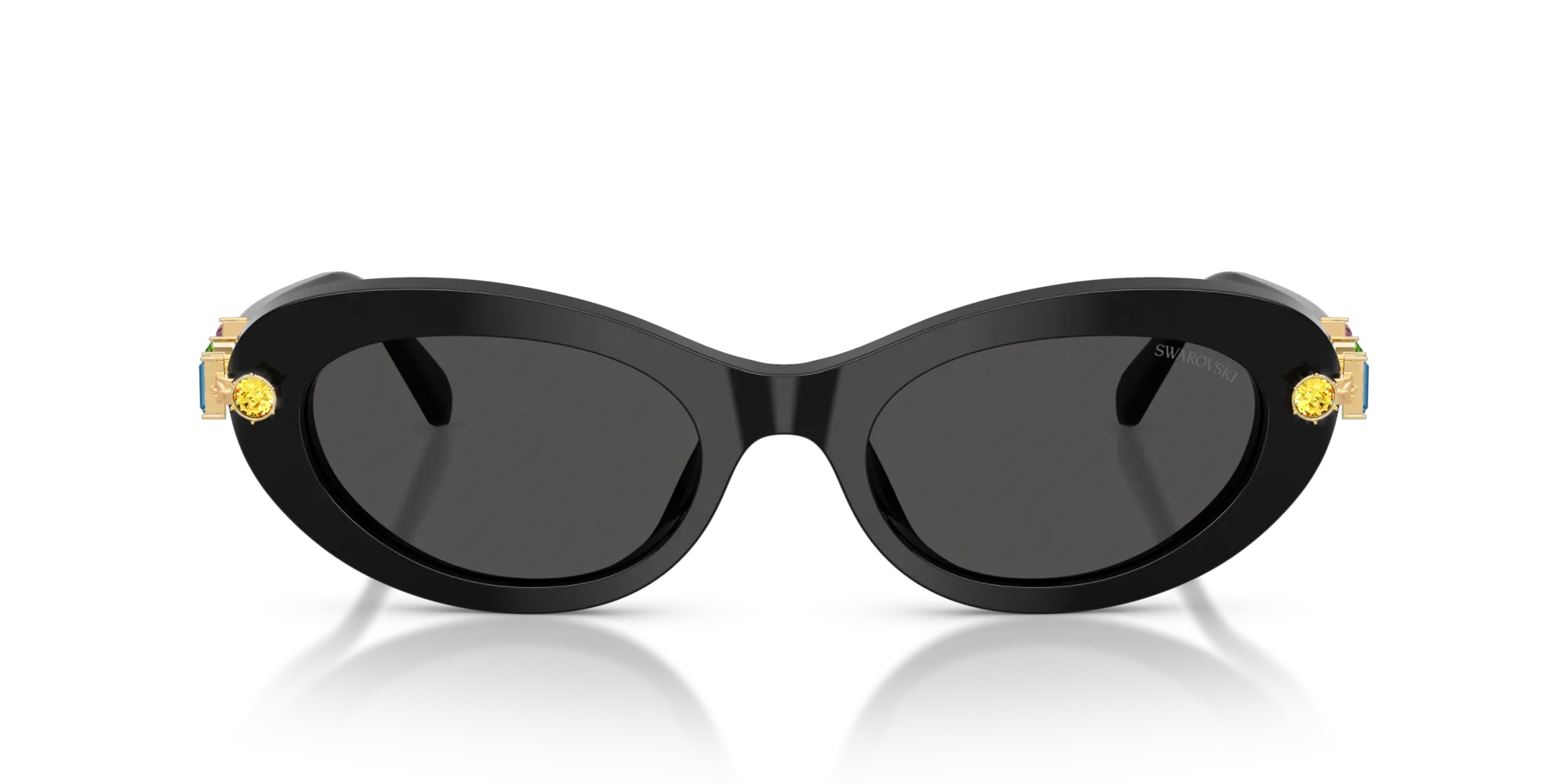 Swarovski SK6042 100187 Occhiali da sole Acetato Nero Grigio Rotonda Normale - immagine 3