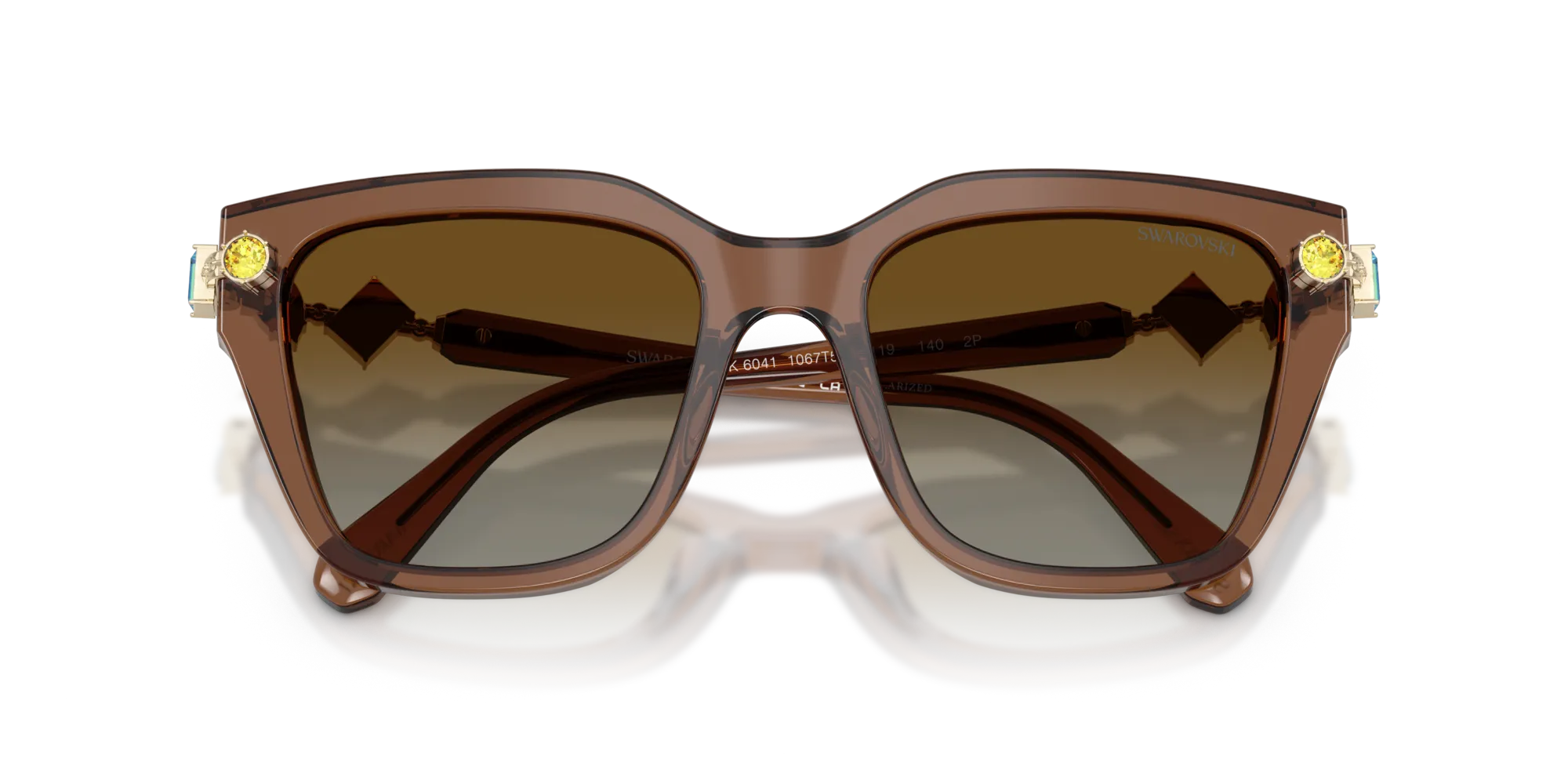Swarovski SK6041 1067T5 Occhiali da sole Acetato Marrone Marrone Geometrica Polarizzata Sfumato - immagine 2