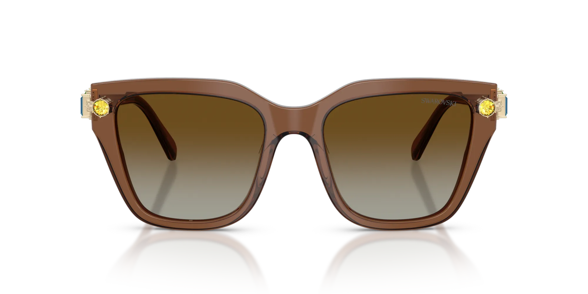 Swarovski SK6041 1067T5 Occhiali da sole Acetato Marrone Marrone Geometrica Polarizzata Sfumato - immagine 3