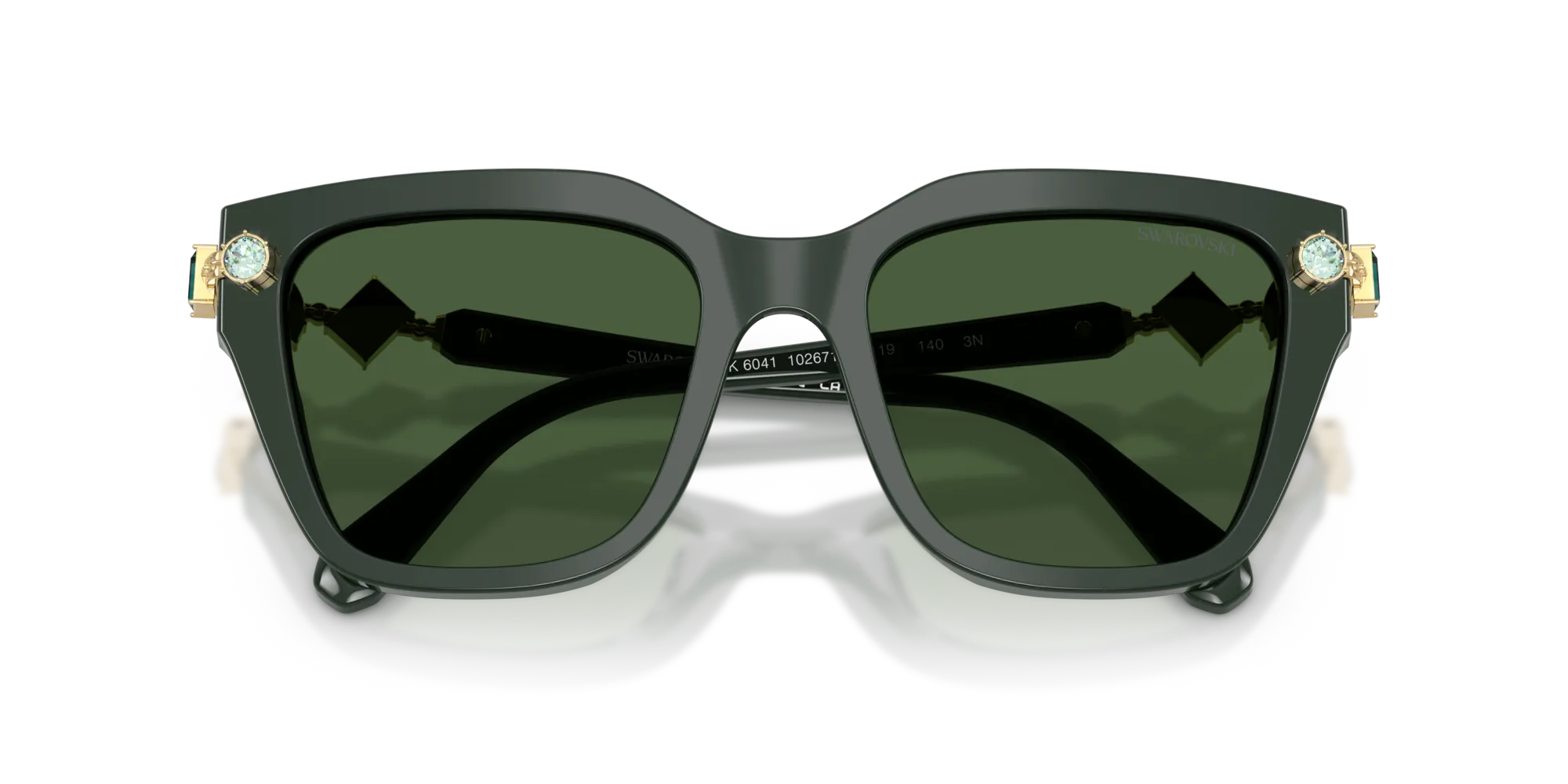Swarovski SK6041 102671 Occhiali da sole Acetato Verde Verde Geometrica Normale - immagine 2