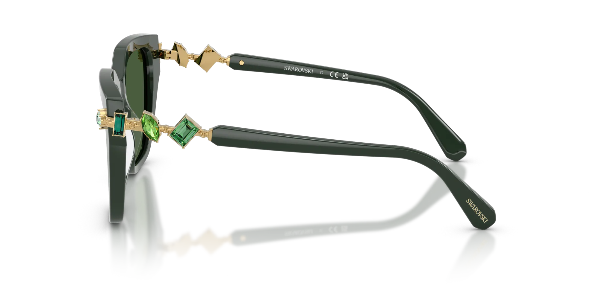 Swarovski SK6041 102671 Occhiali da sole Acetato Verde Verde Geometrica Normale - immagine 4