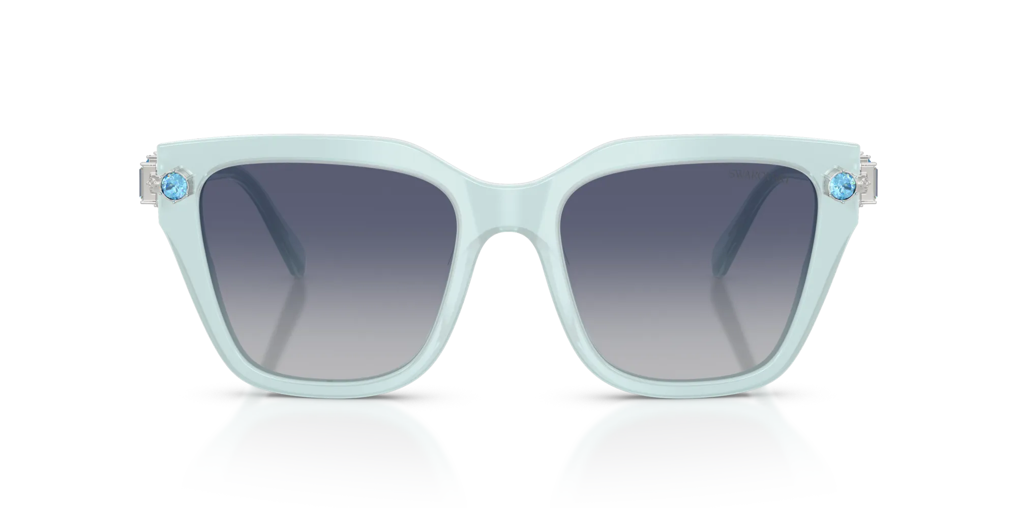 Swarovski SK6041 10244L Occhiali da sole Acetato Blu Blu Geometrica Normale Sfumato - immagine 3
