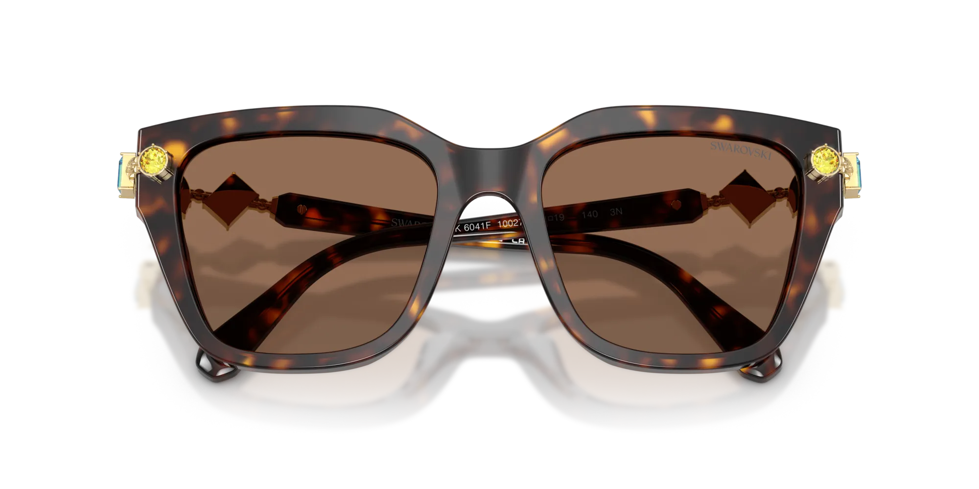 Swarovski SK6041 100273 Occhiali da sole Acetato Tartaruga Marrone Geometrica Normale - immagine 2