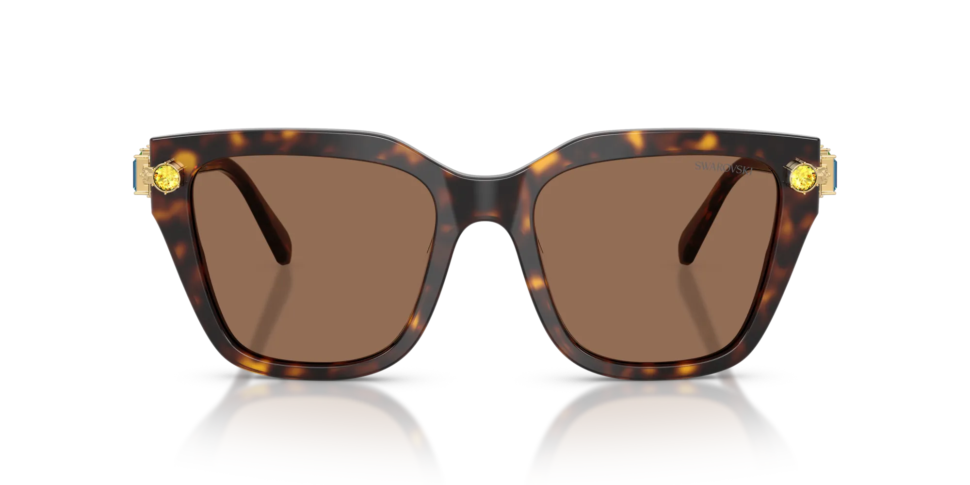 Swarovski SK6041 100273 Occhiali da sole Acetato Tartaruga Marrone Geometrica Normale - immagine 3