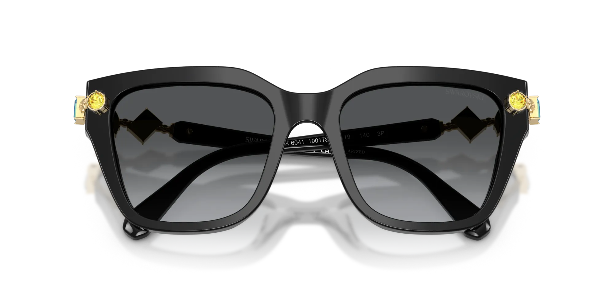 Swarovski SK6041 1001T3 Occhiali da sole Acetato Nero Grigio Geometrica Polarizzata - immagine 2